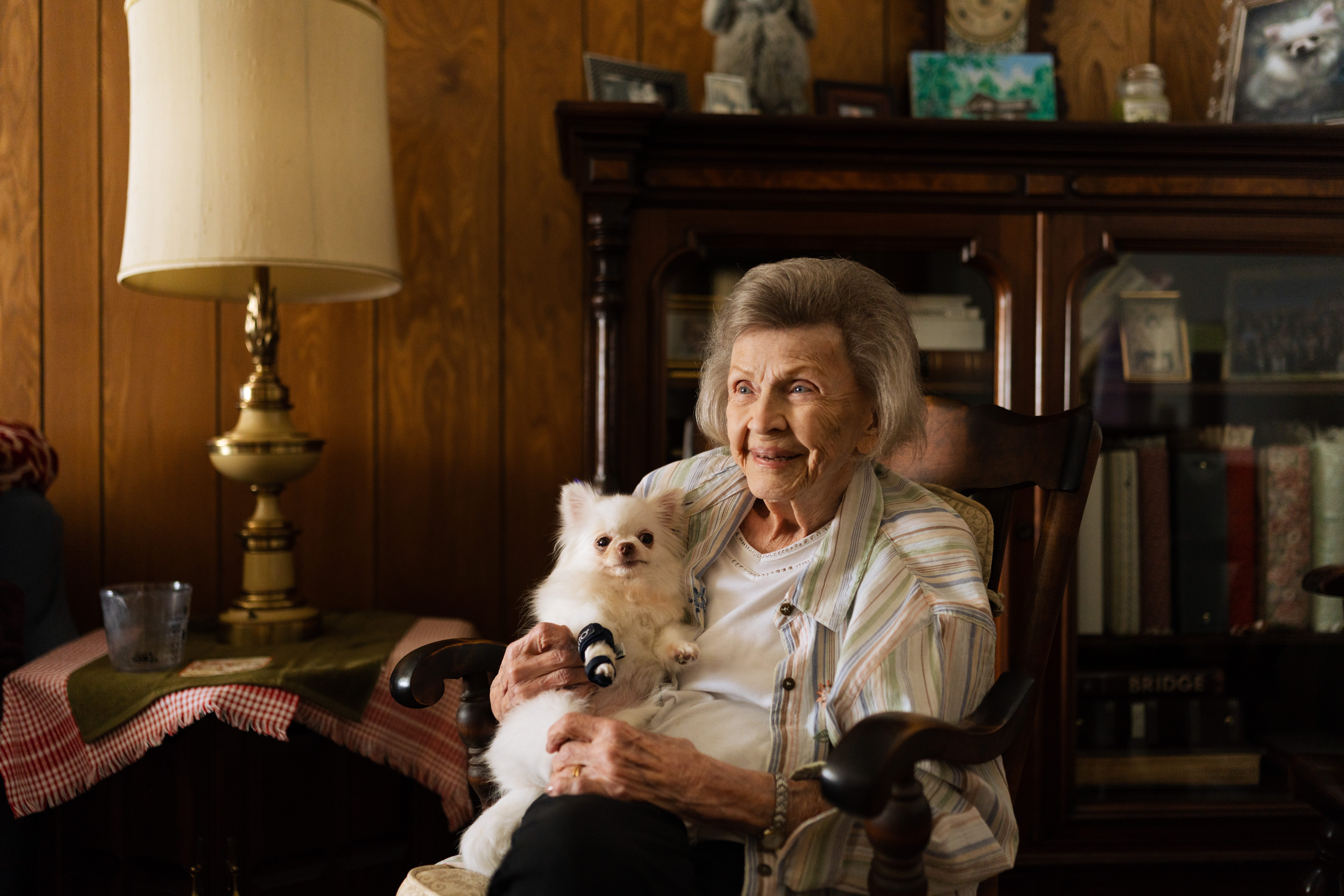 Pacchioli has embraced her dog, Miss DeeDee