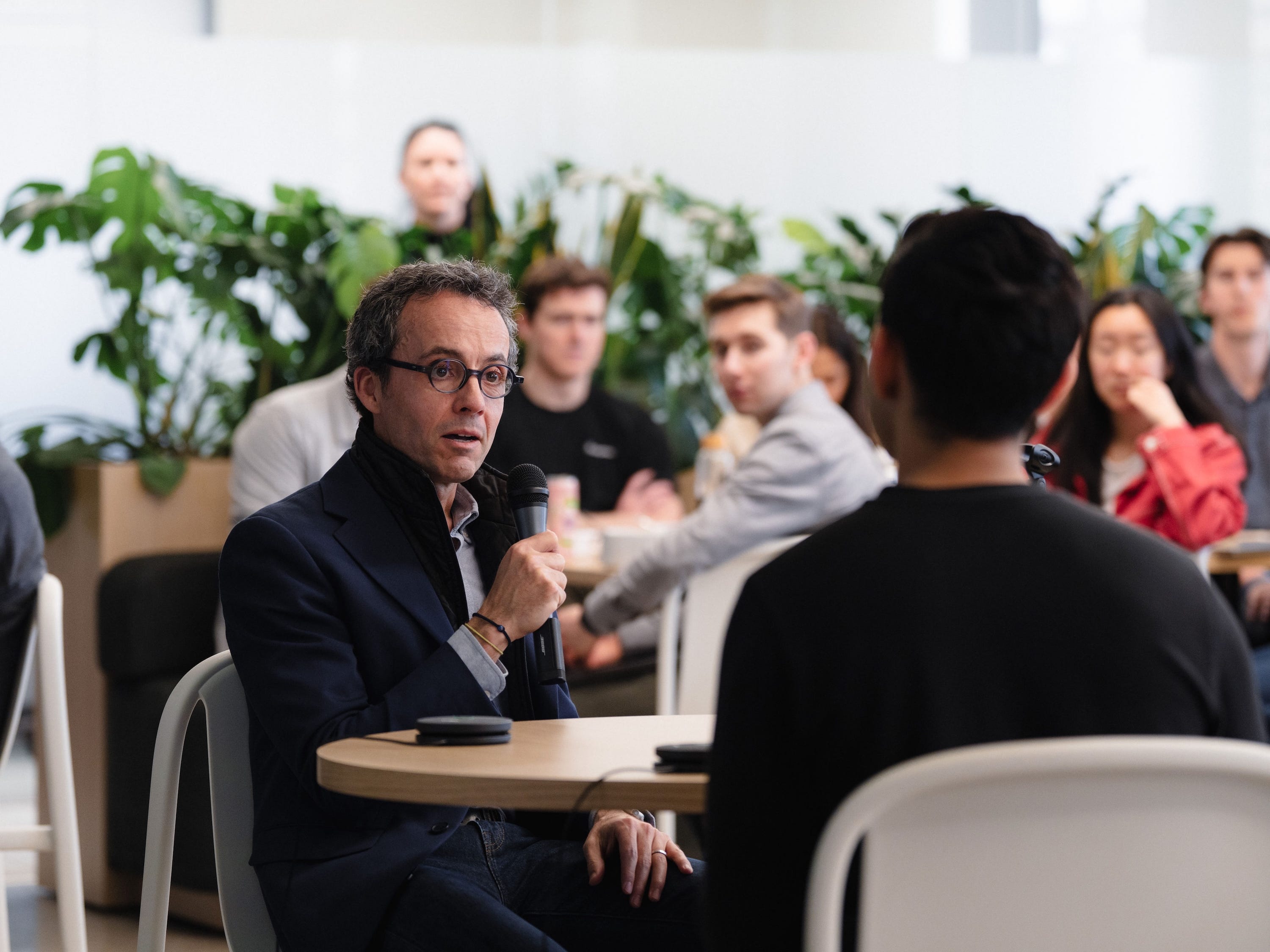 Omar Puertas Alvarez, a partner at the global law firm Cuatrecasas, gives live feedback at Harvey's San Francisco offices during a