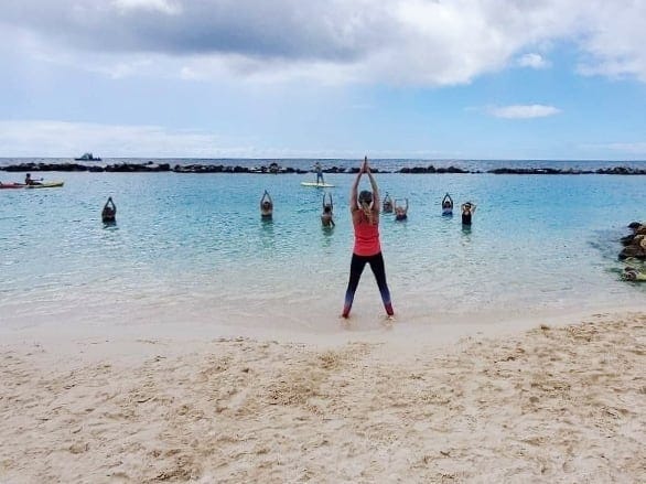Elizabeth Shores teaching yoga water class
