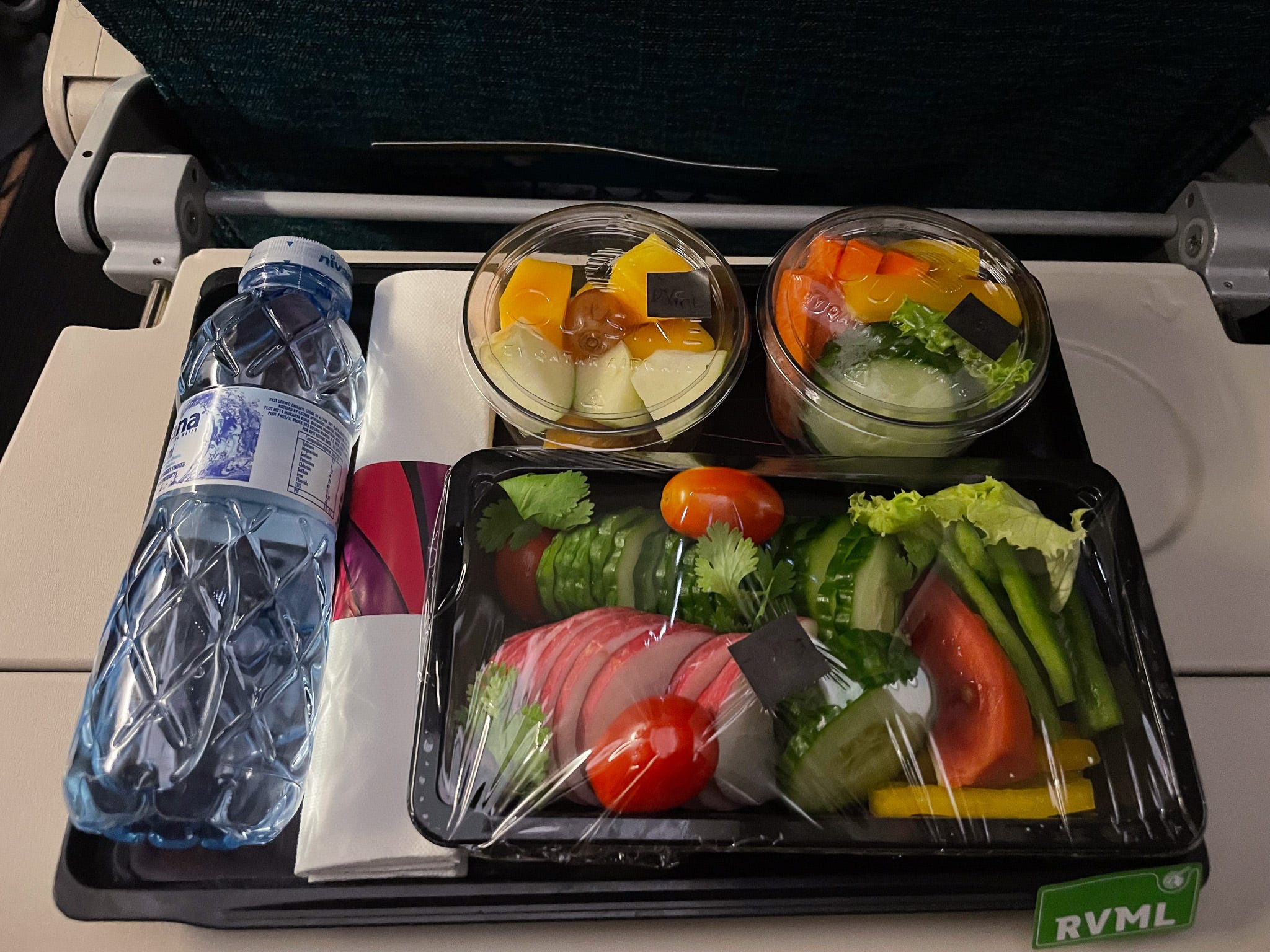 The raw vegetarian meal on Qatar.