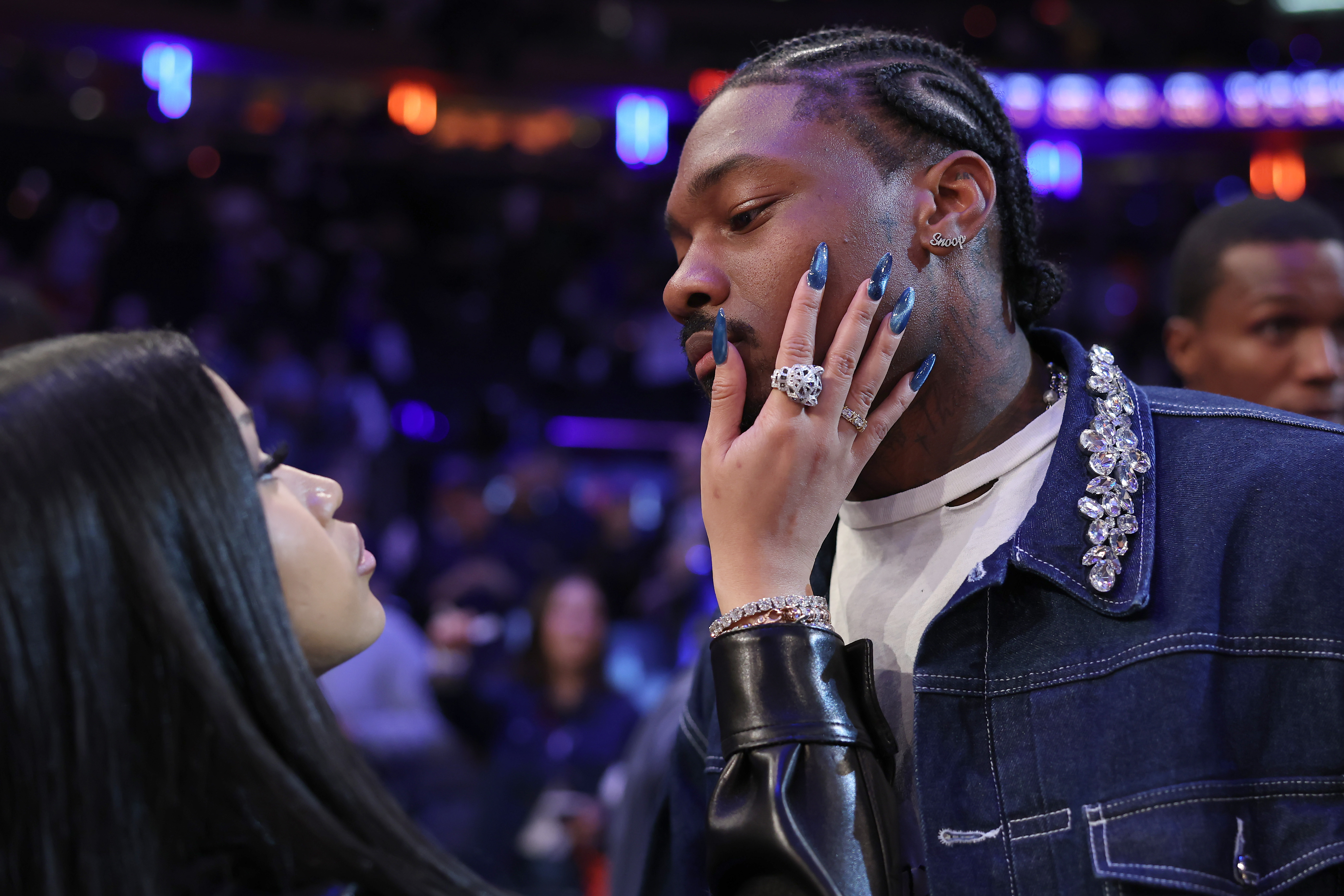Cardi B and Stefon Diggs Monday at NBA game