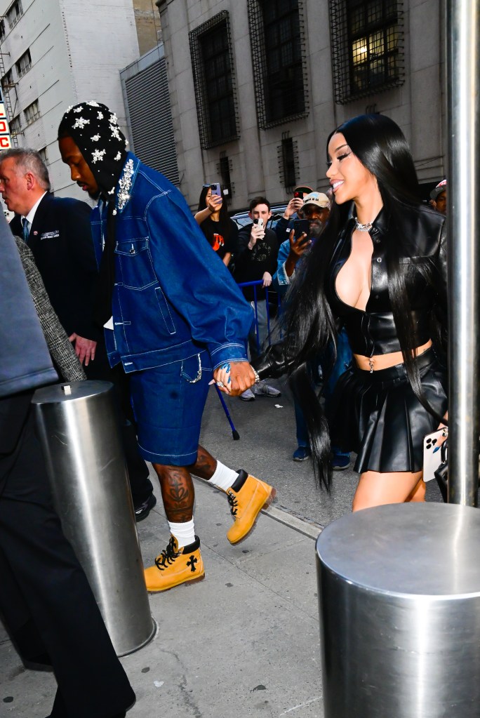Cardi B and Stefon Diggs Monday at NBA game