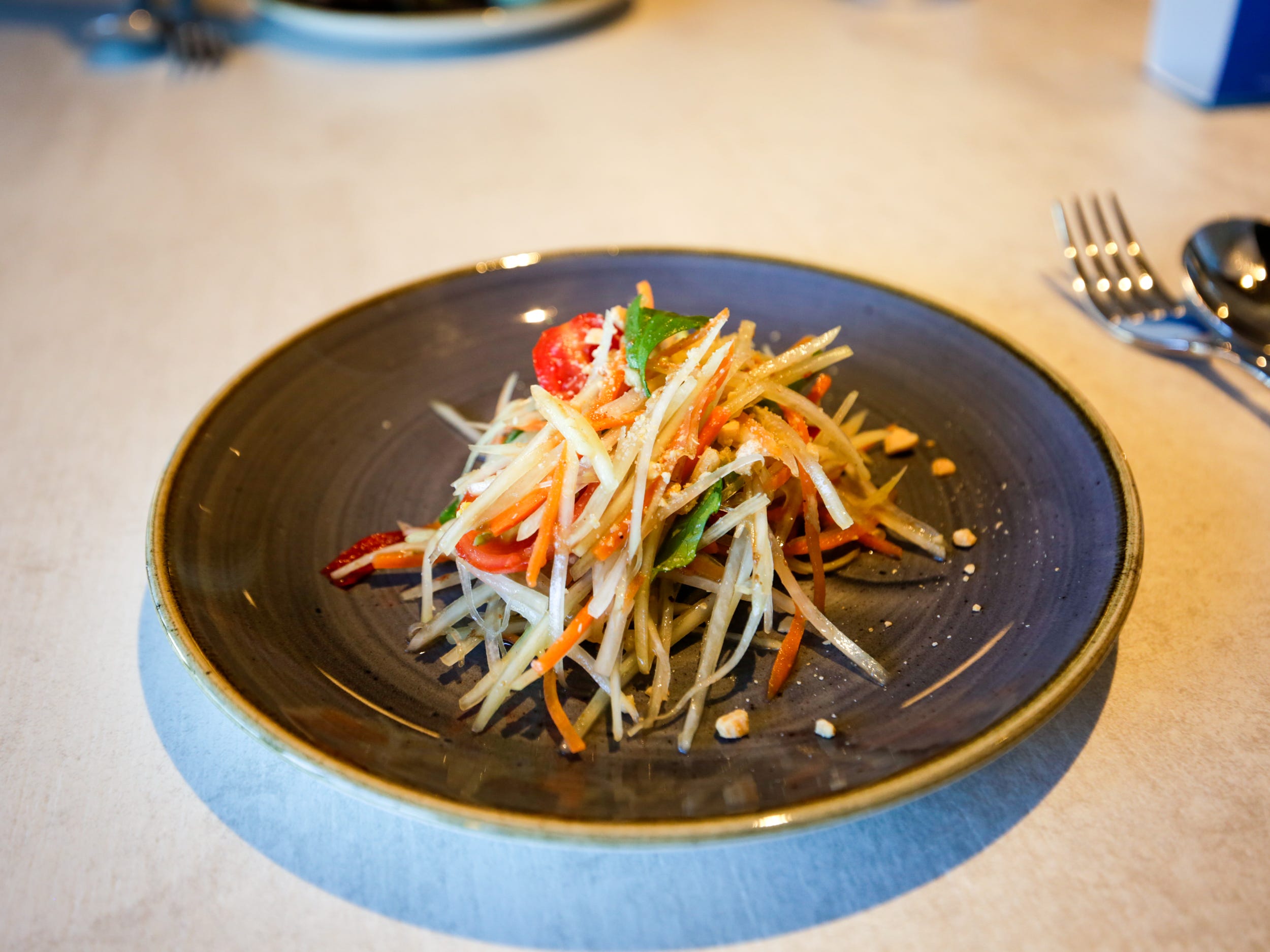 papaya salad at Sukothai on Norwegian Aqua
