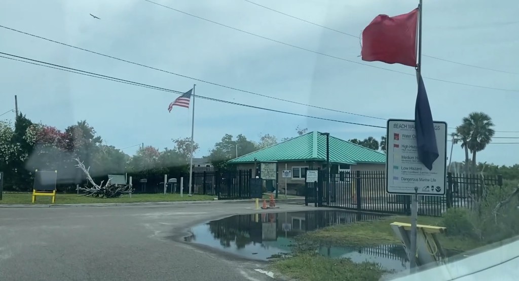 Huguenot Memorial Park, Florida where a rip current nearly drowned three children during a T-ball team's beach day