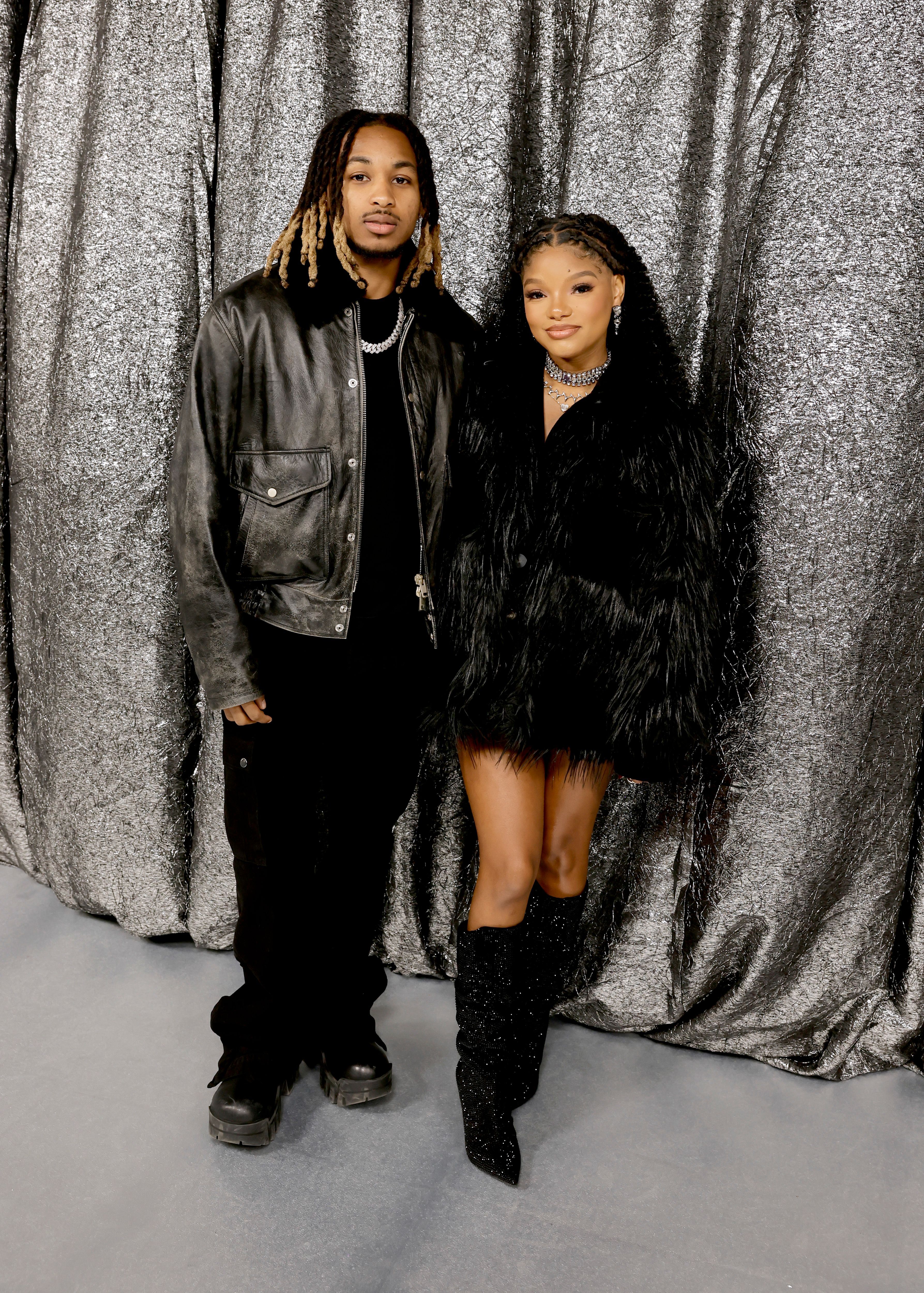 Halle Bailey in black with DDG. 