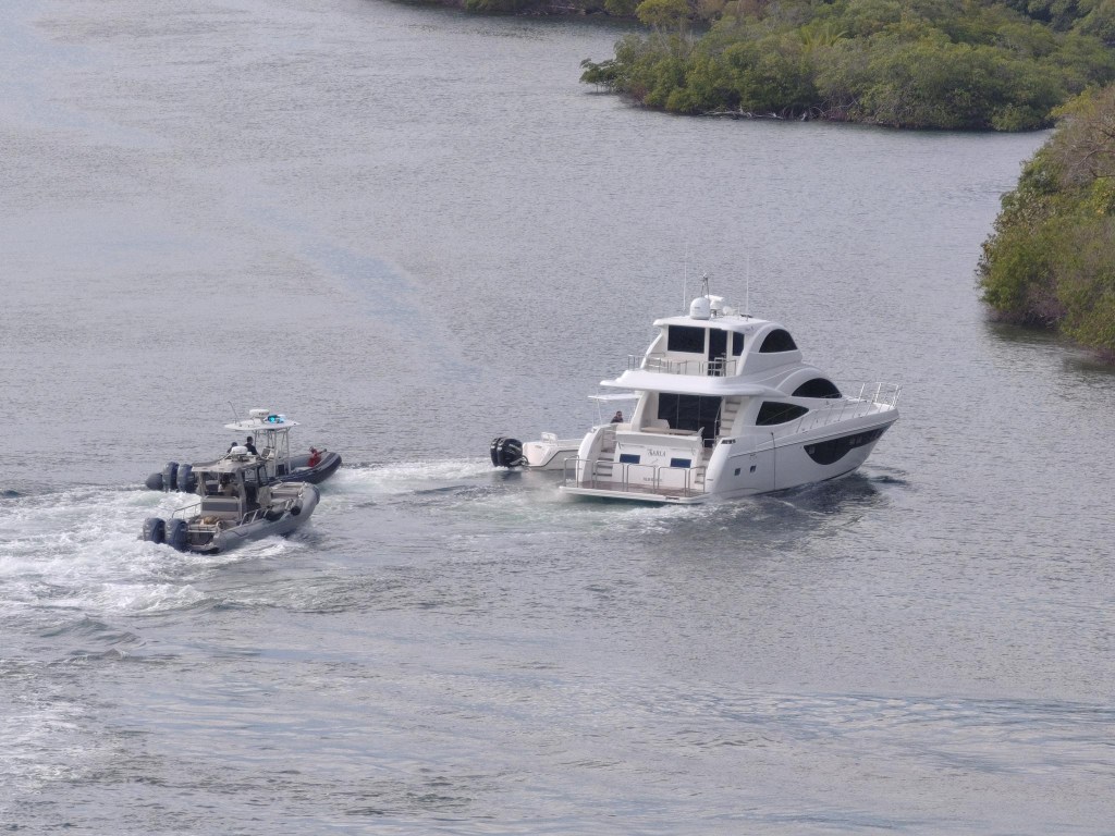 Nikolai Vilka, a Russian national, is seen being arrested after allegedly stealing a yacht and getting into a massive police chase in Florida.