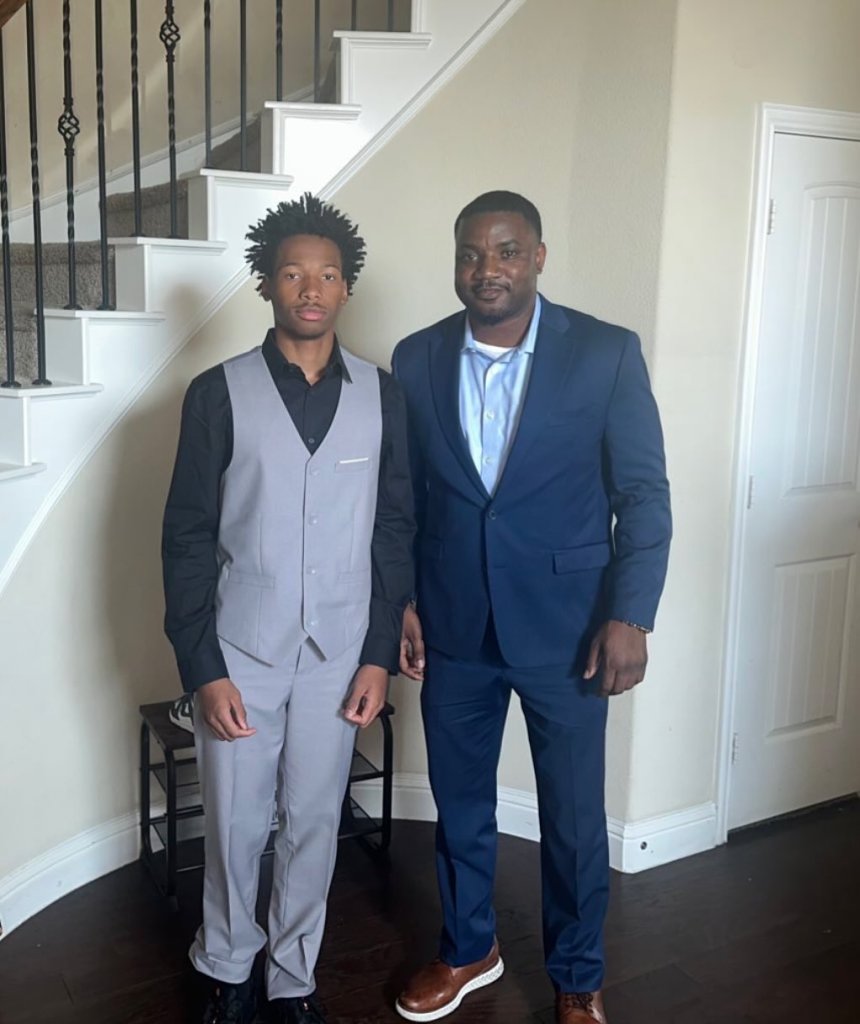 Karmelo Anthony poses with Dominique Alexander the man behind the Next Generation Action Network after the teen was released from jail on April 14, 2025.