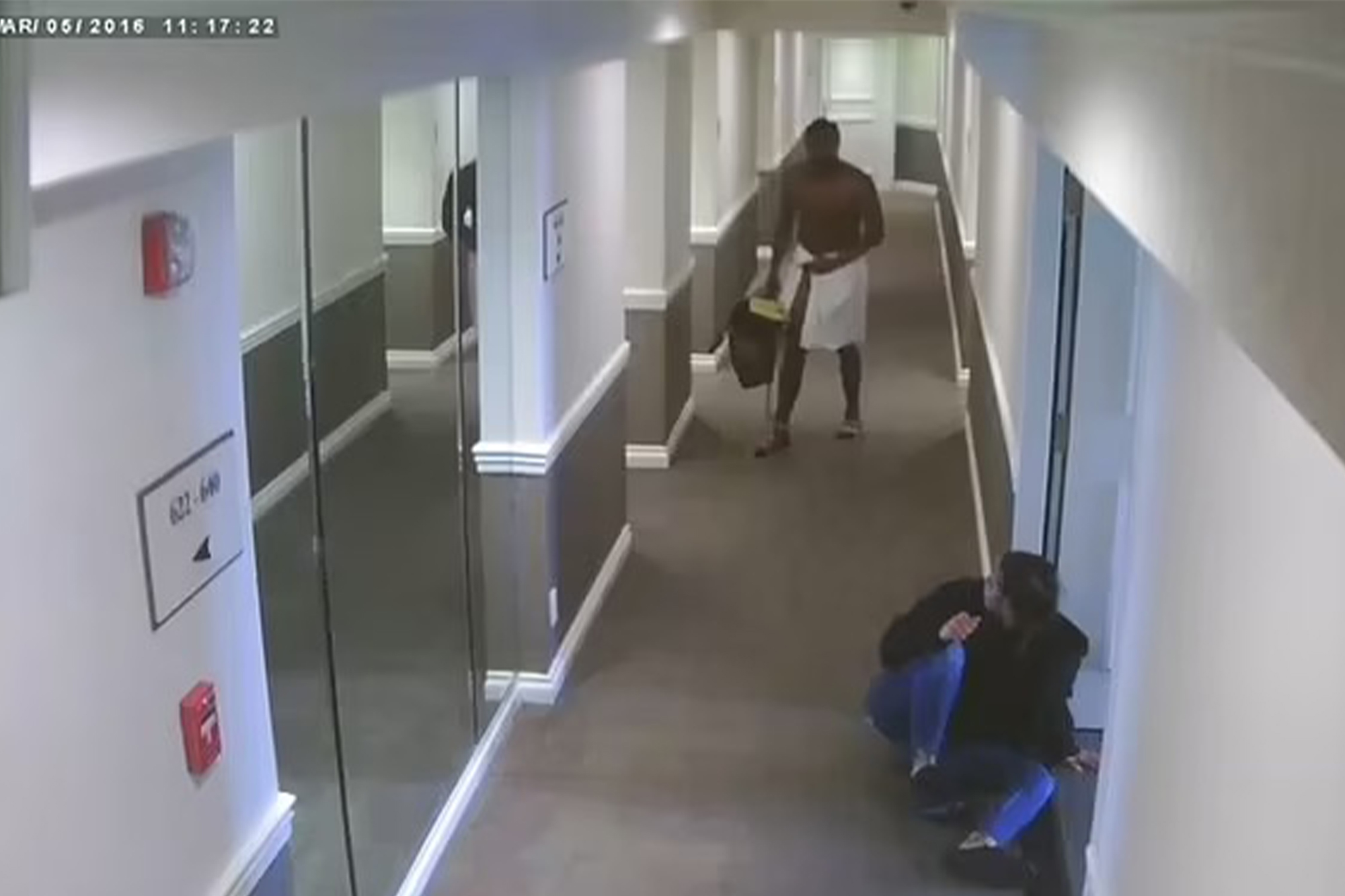 Sean Combs and Cassie during his hotel attack