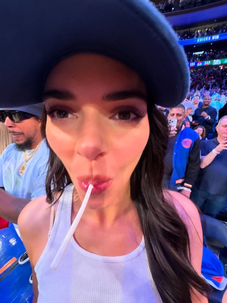 Kendall Jenner at the New York Knicks game Monday. 