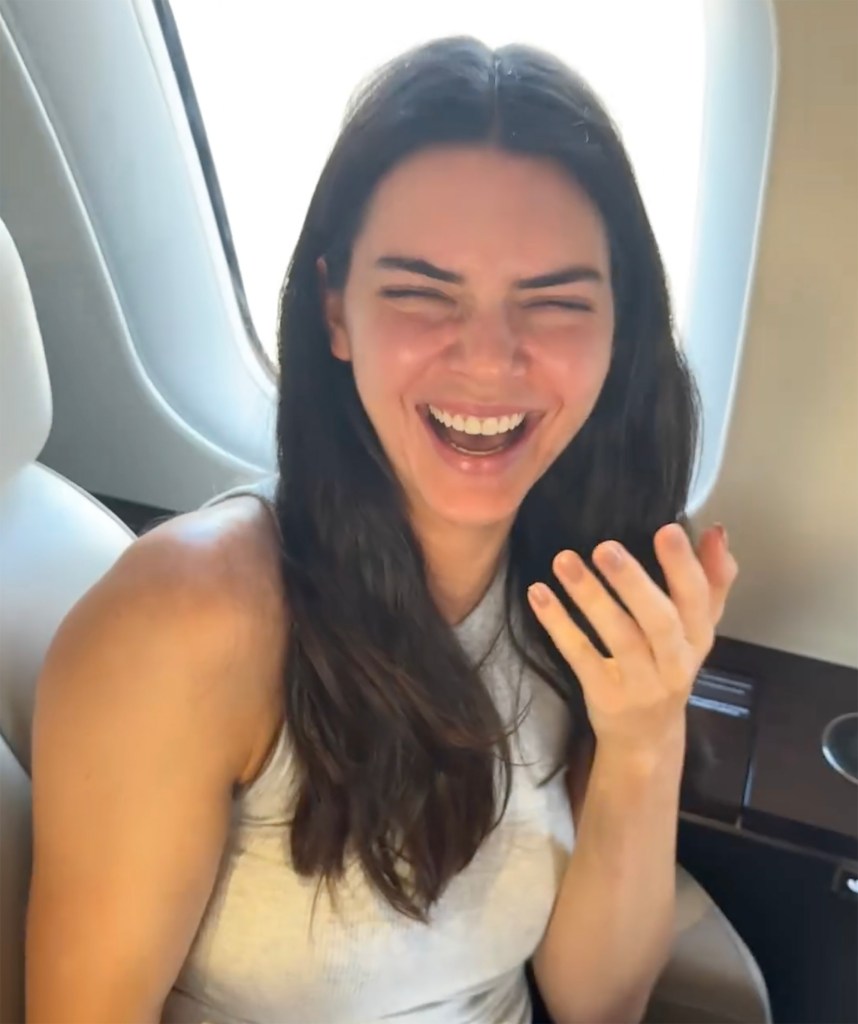 Kendall Jenner after she chipped her front tooth in a video posted by Kylie Jenner Tuesday. 
