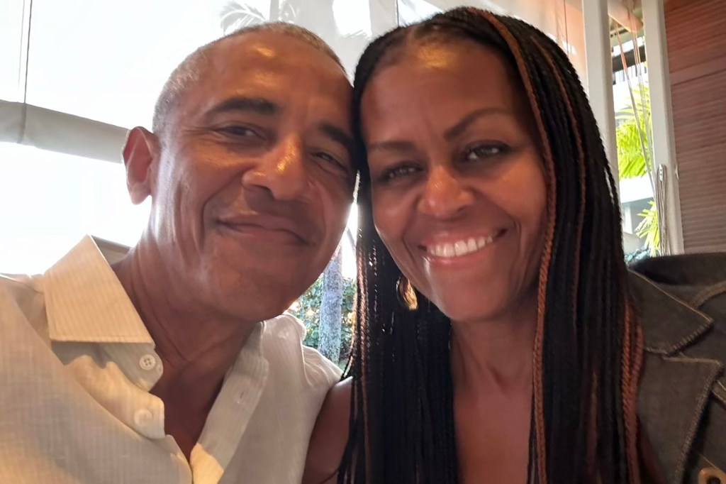 Michelle Obama and Barack Obama via Instagram in February 2025