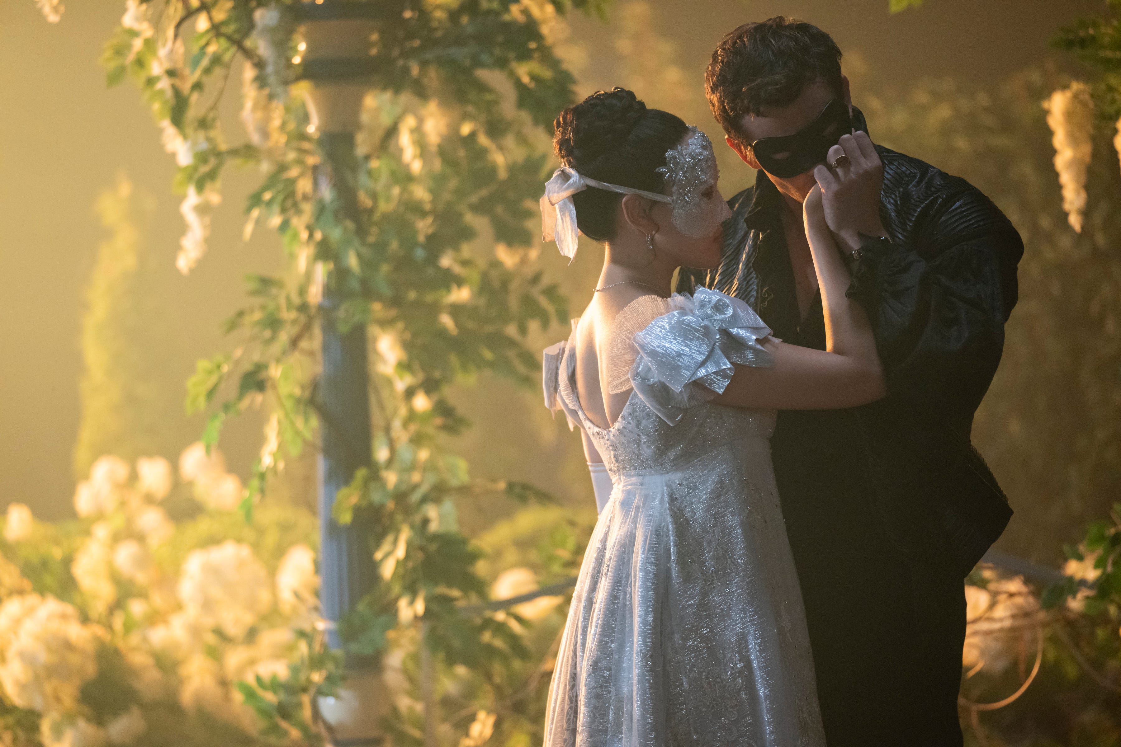 Yerin Ha as Sophie Beckett and Luke Thompson as Benedict Bridgerton in season four of "Bridgerton,"