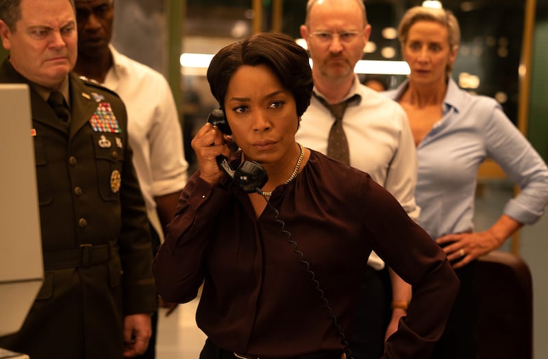 Angela Bassett, Janet McTeer, Nick Offerman, Charles Parnell, and Setarosa Tuitasi-Ledoux in Mission: Impossible - The Final Reckoning.