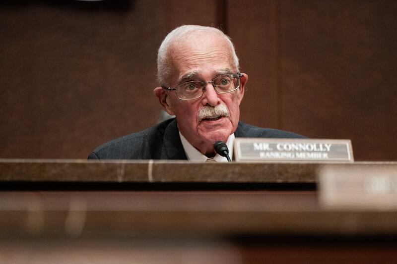 Congressman Gerry Connolly questions witnesses during a House Committee on Oversight and Government Reform hearing in Washington, D.C. on March 5, 2025.