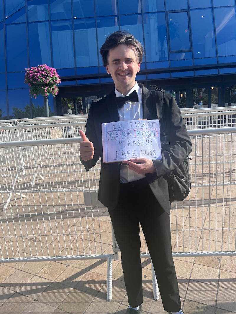 A fan outside the