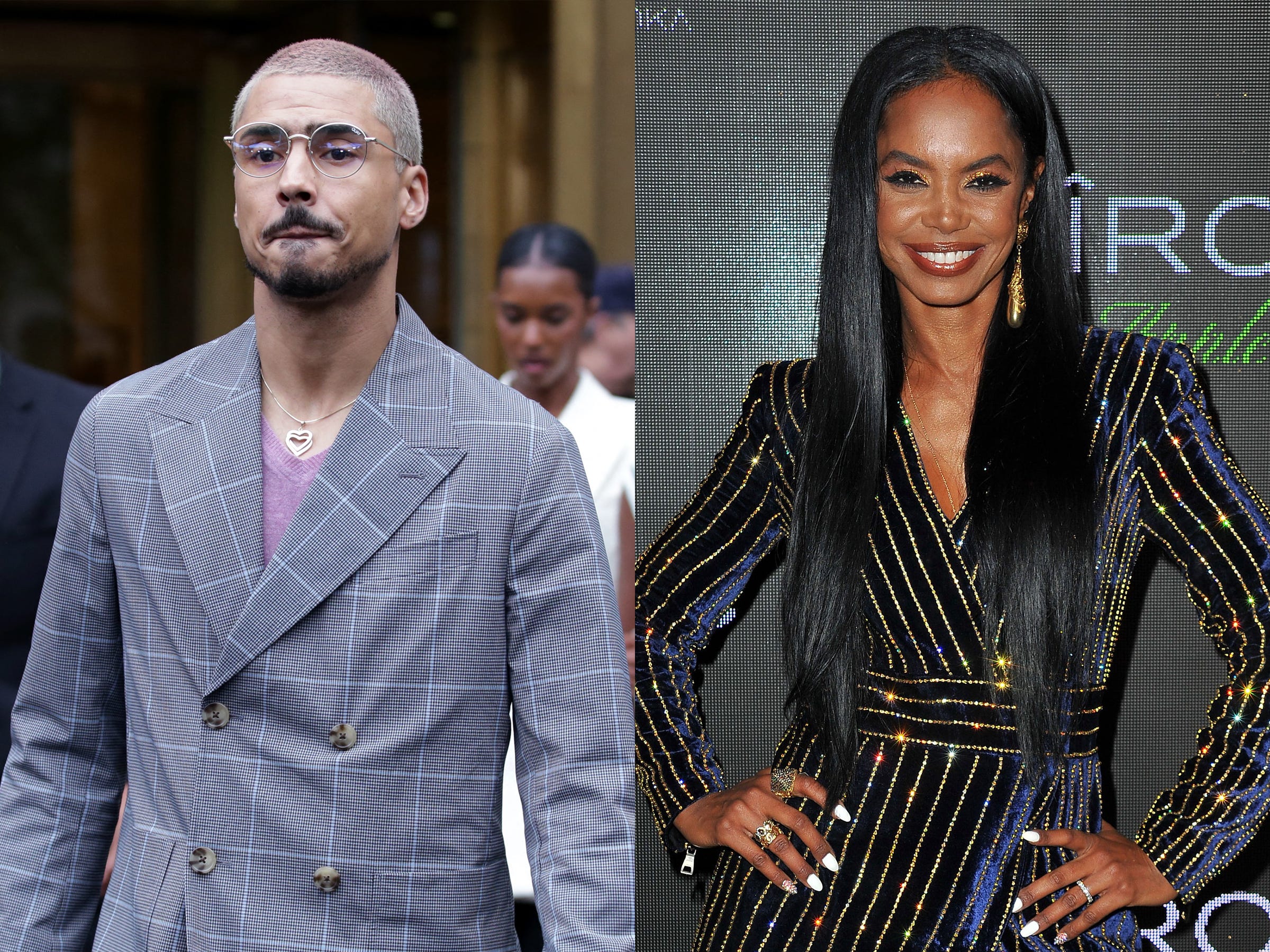 Quincy Brown and Kim Porter split image