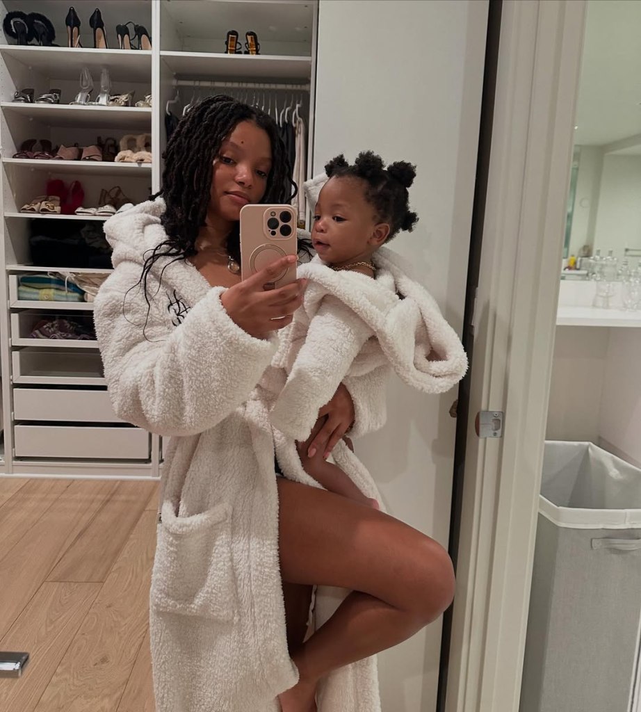 Halle Bailey and son Halo 