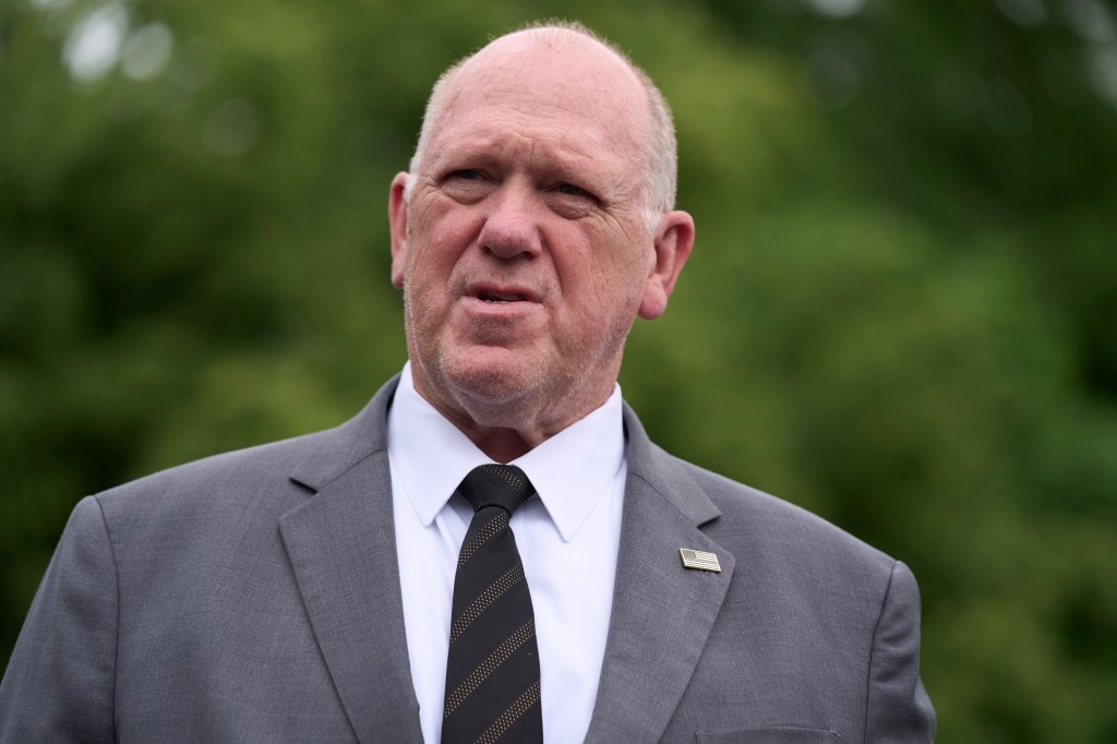 White House border czar Tom Homan speaking to reporters at the White House in 2025