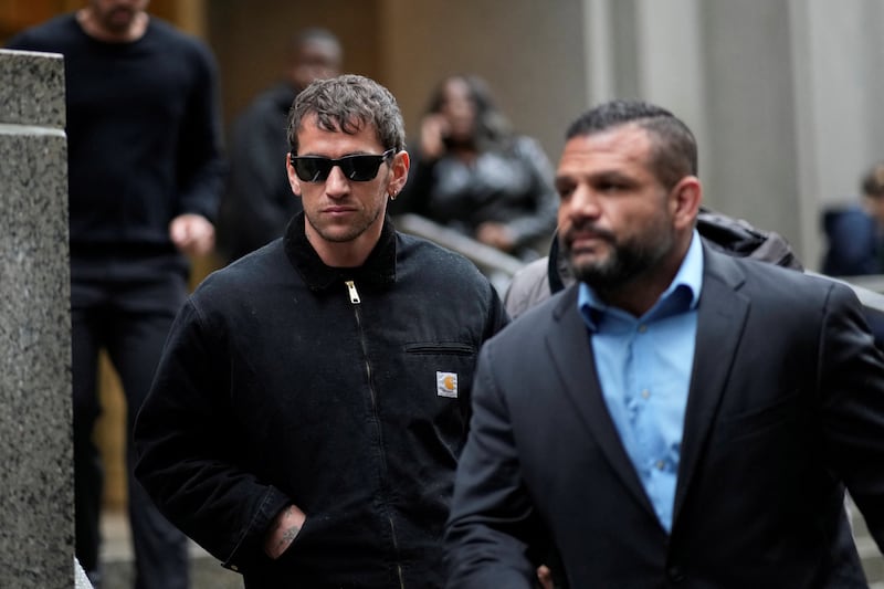 Alex Fine, husband of Casandra Ventura, known as Cassie, leaves the Federal court during the Sean 