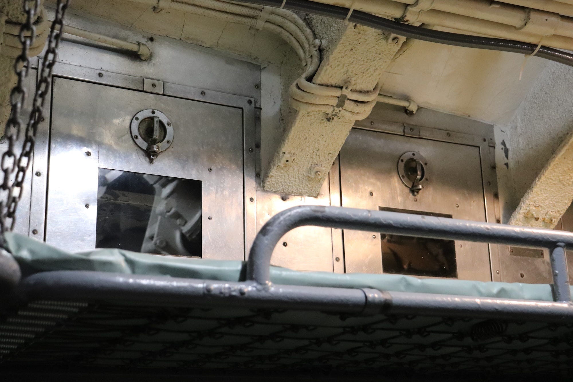 Lockers in the forward torpedo room.