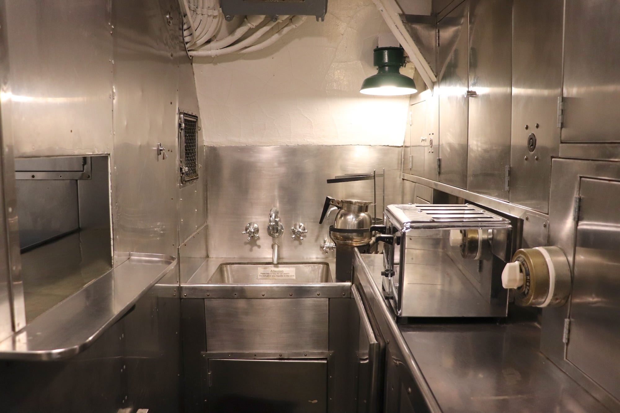 The officers' pantry on the USS Silversides.