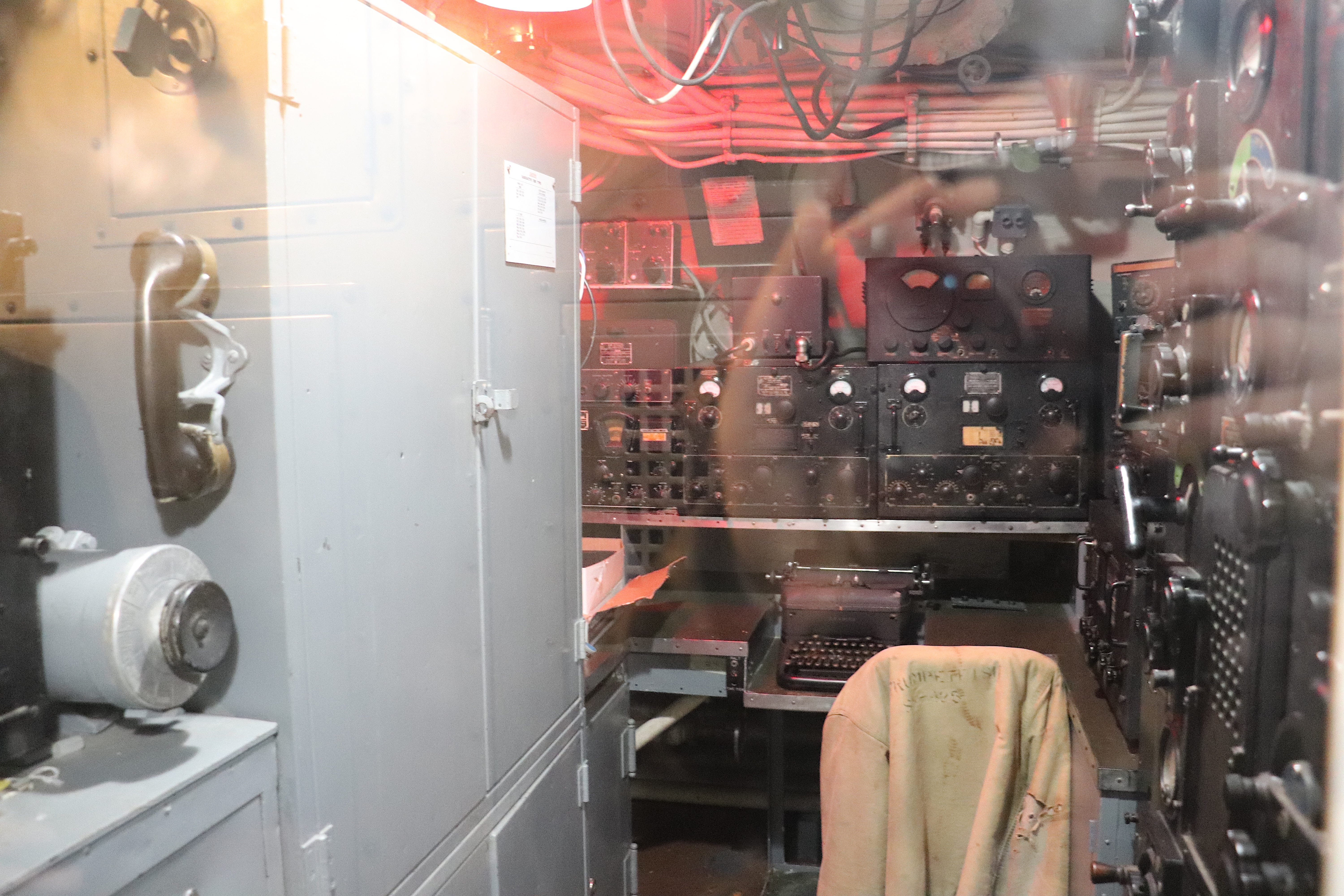 The radio room on the USS Silversides.