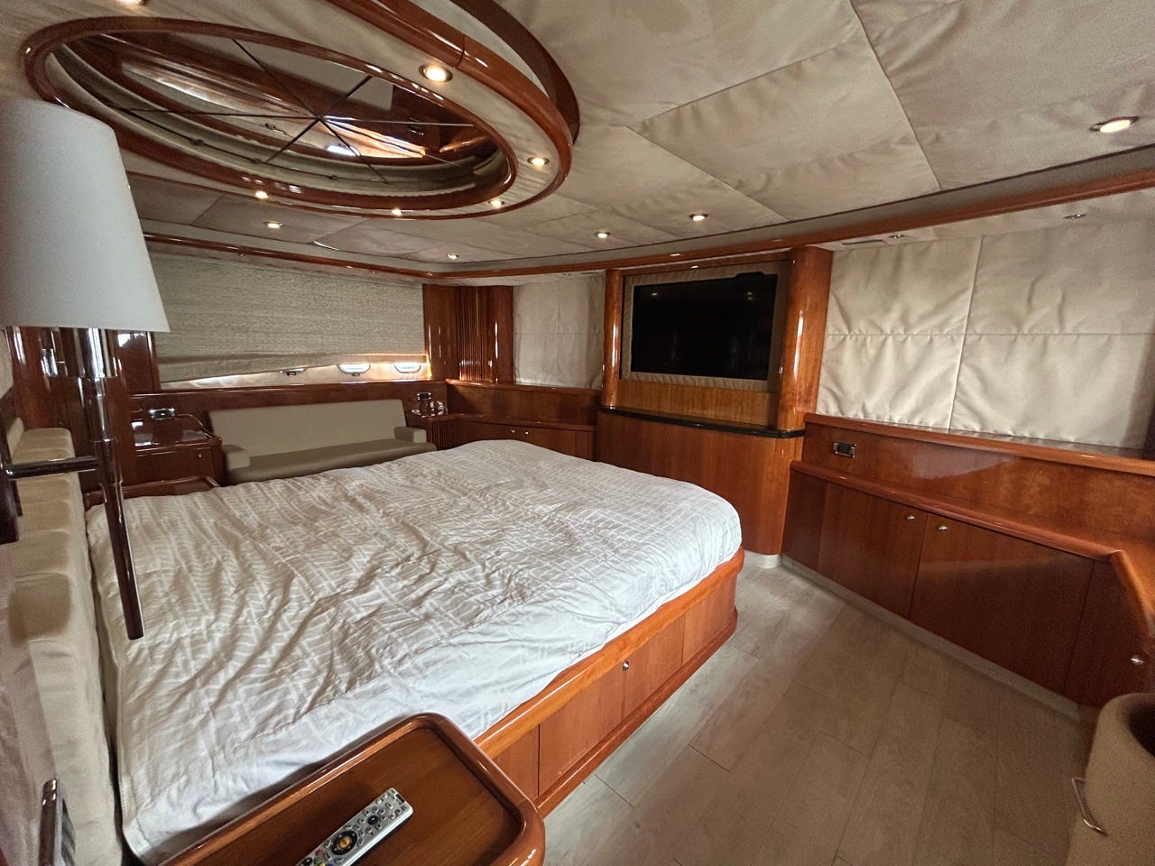 Bed in room in boat