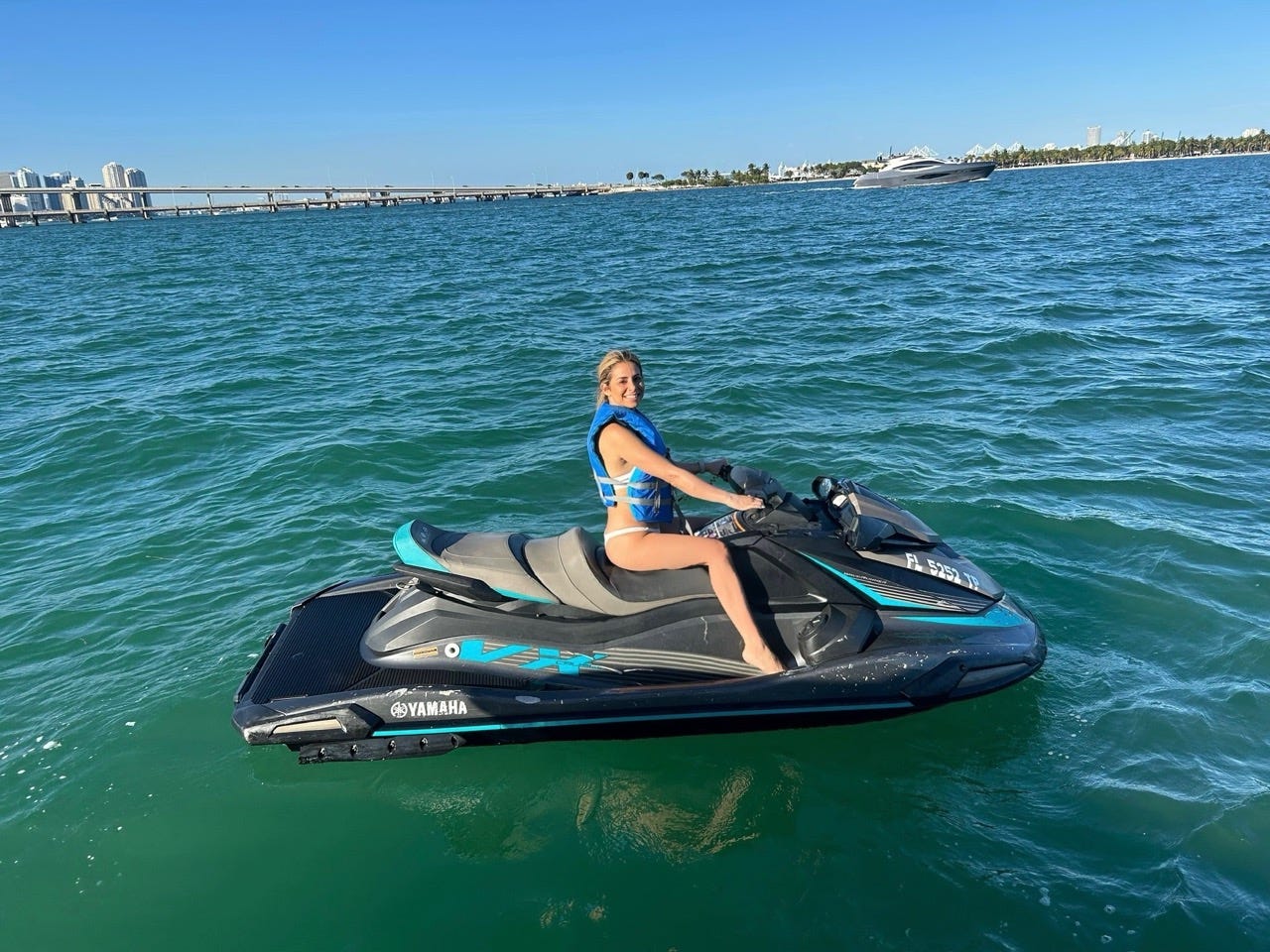 Author Leila Najafi on jetski