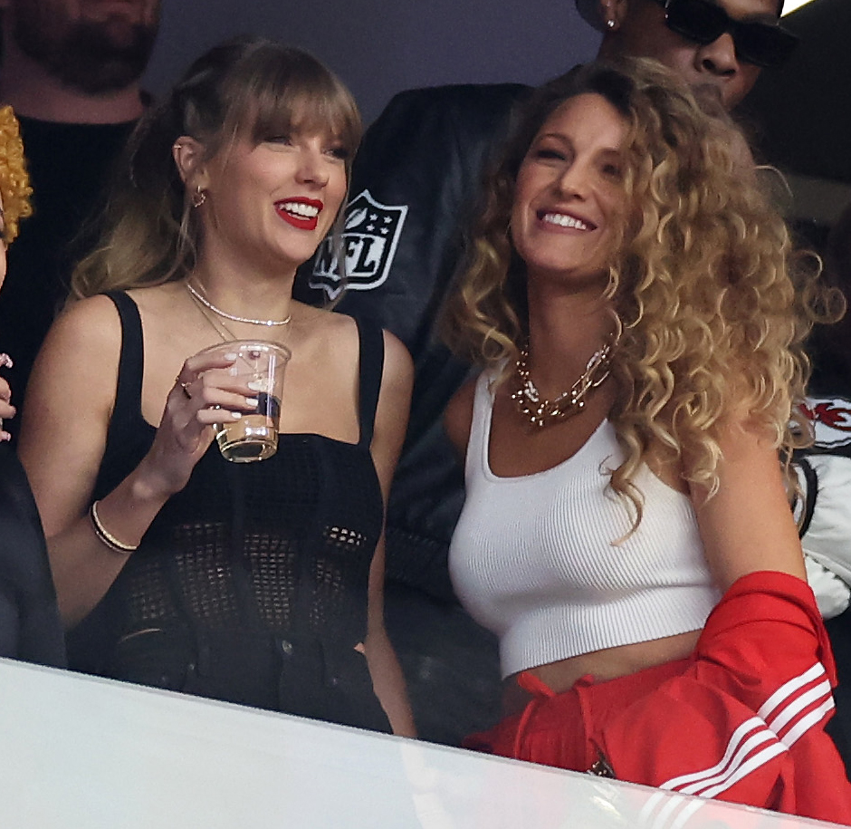Taylor Swift and Blake Lively in February 2024 Super Bowl