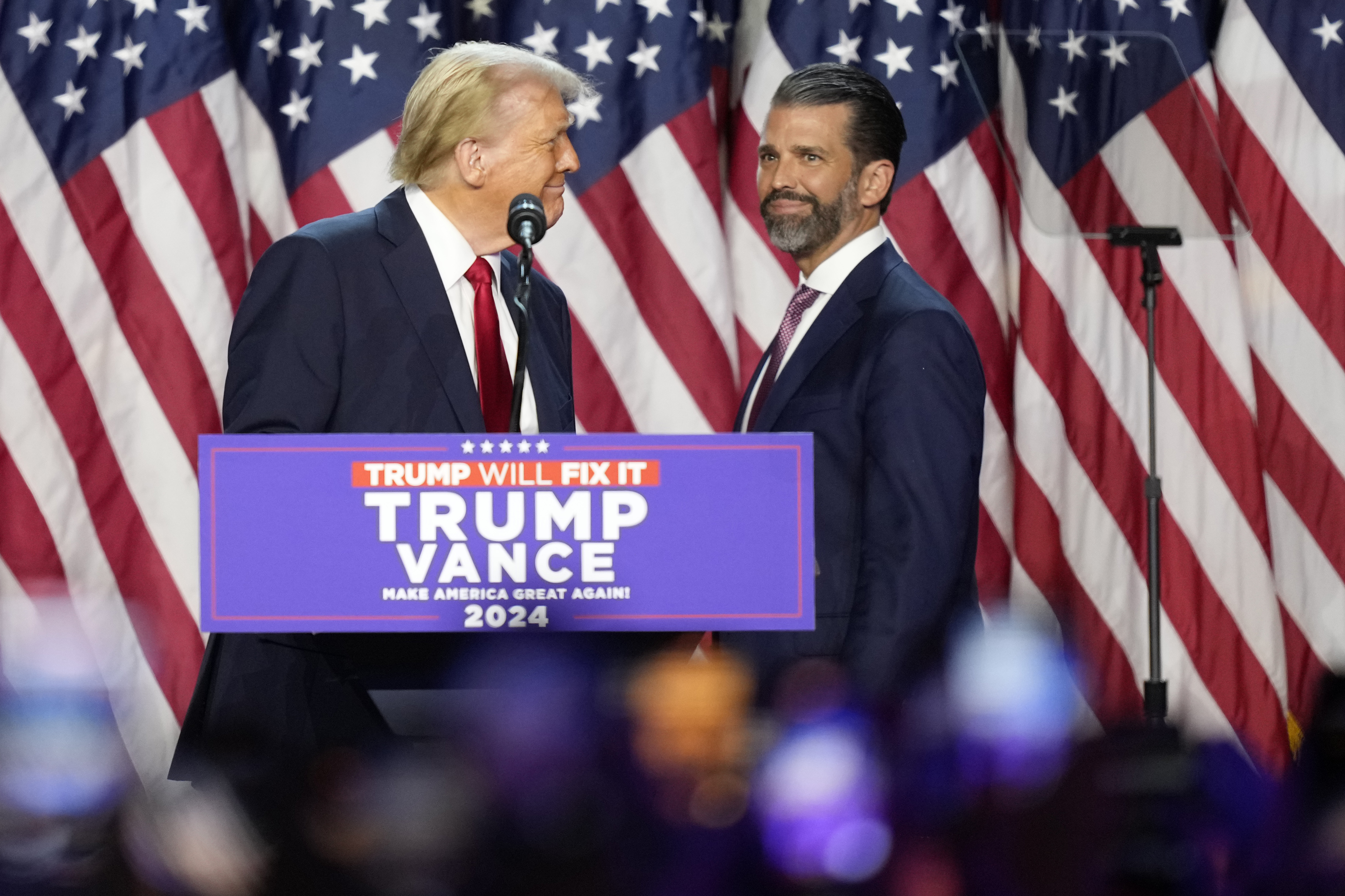 Donald Trump and Don Jr. Trump.