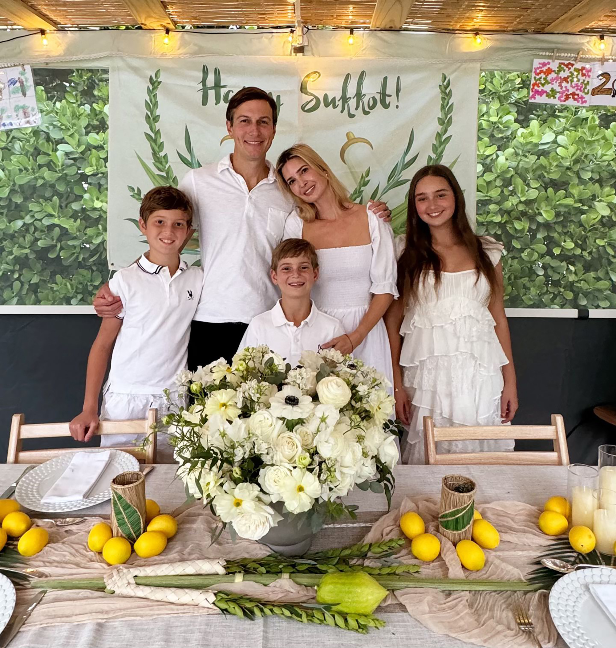 Ivanka Trump and Jared Kushner with their kids.