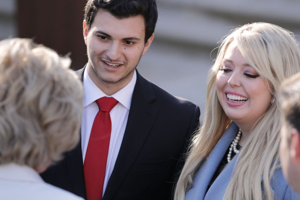 Tiffany Trump and Michael Boulos at the White House turkey pardoning event before Thanksgiving