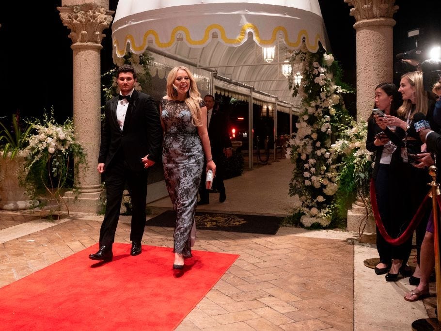 Tiffany Trump and Michael Boulos at Mar-a-Lago for New Year's