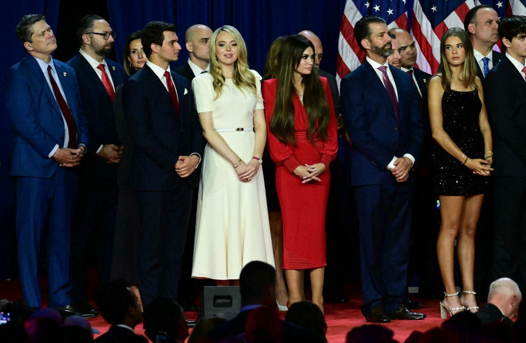 Trump family members on election night.