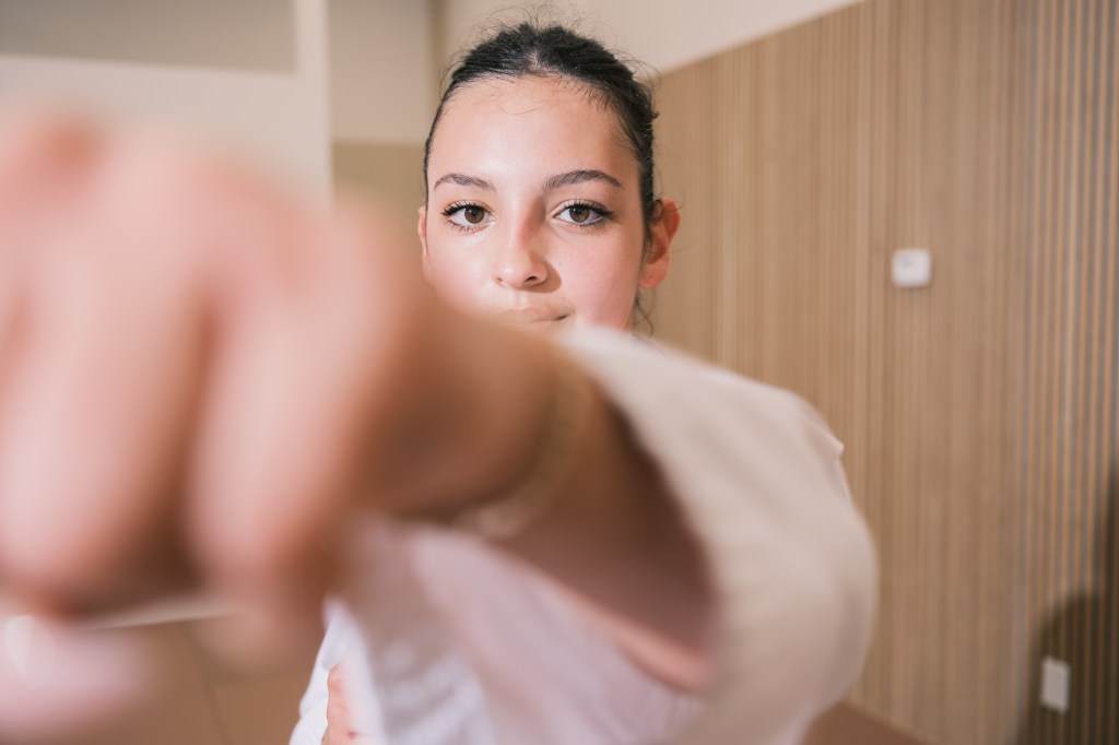 Willow DuBrovin, who has a 4.0 GPA, received a black belt at an accelerated pace.