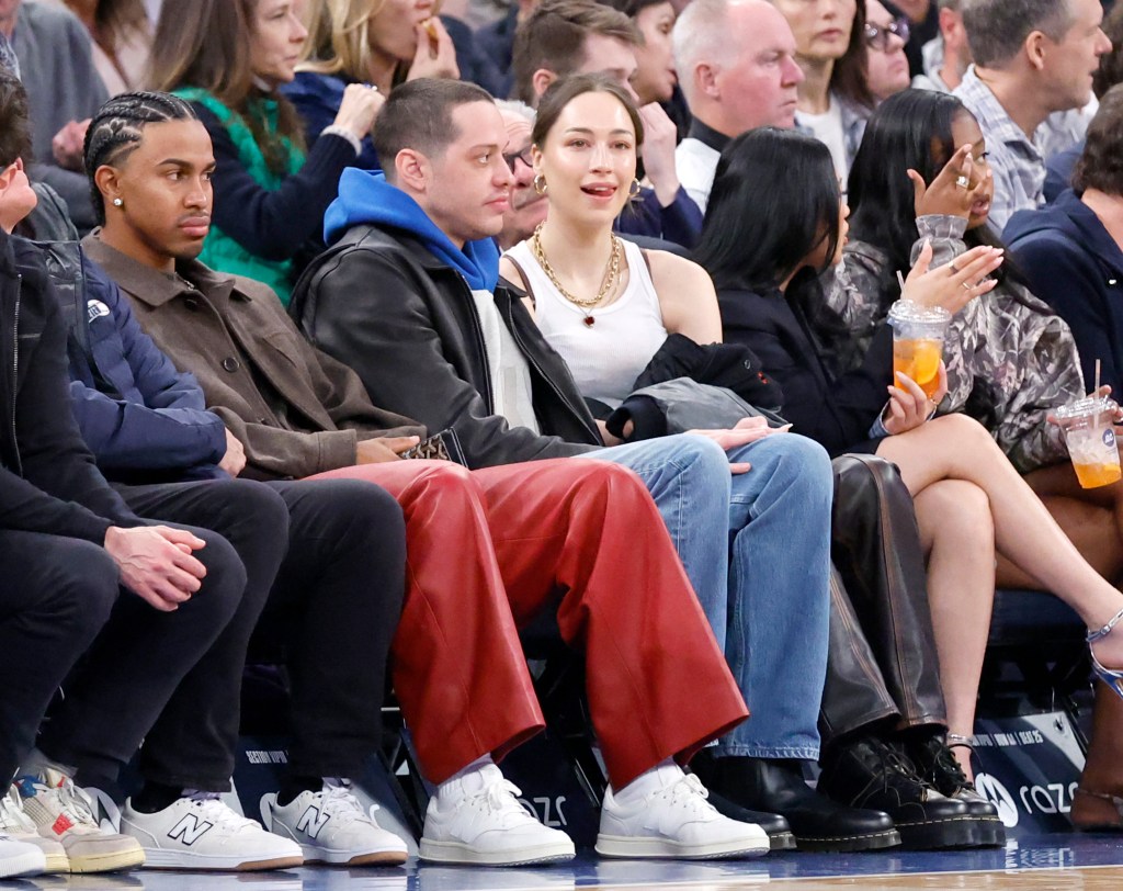 Elsie Hewitt and Pete Davidson at April 2025 NBA game
