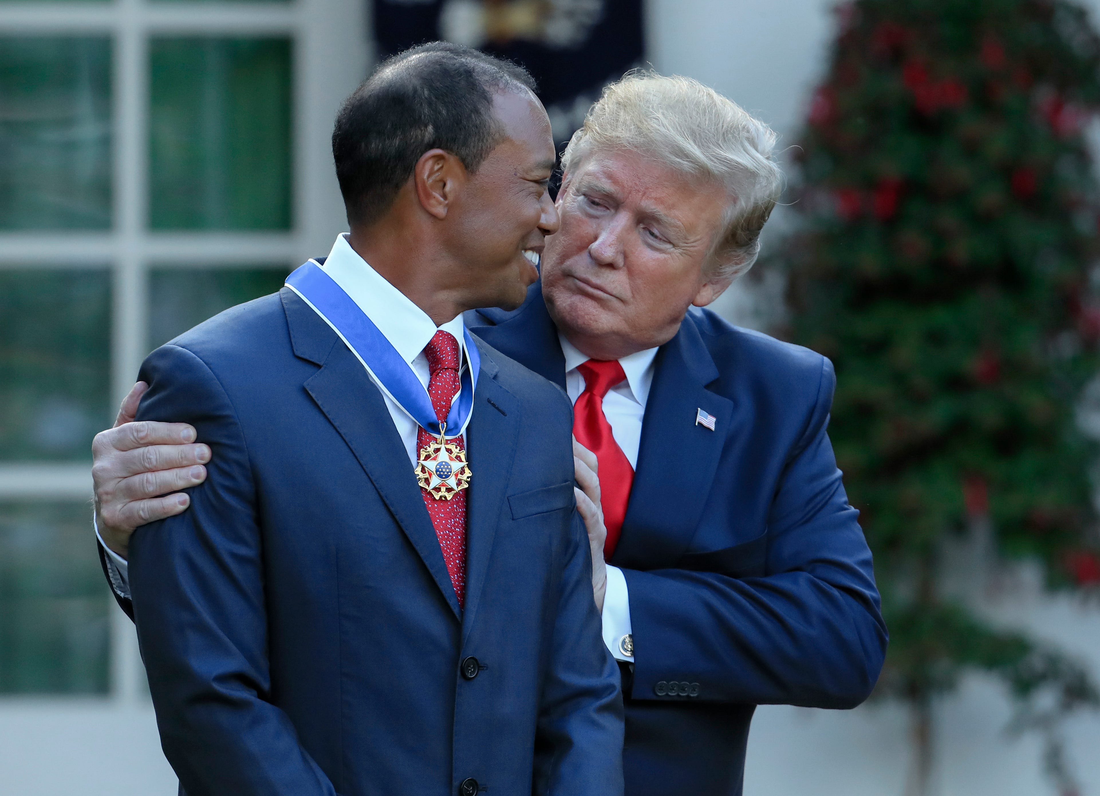 donald trump awarded tiger woods the presidential medal of freedom in 2019, during his first term