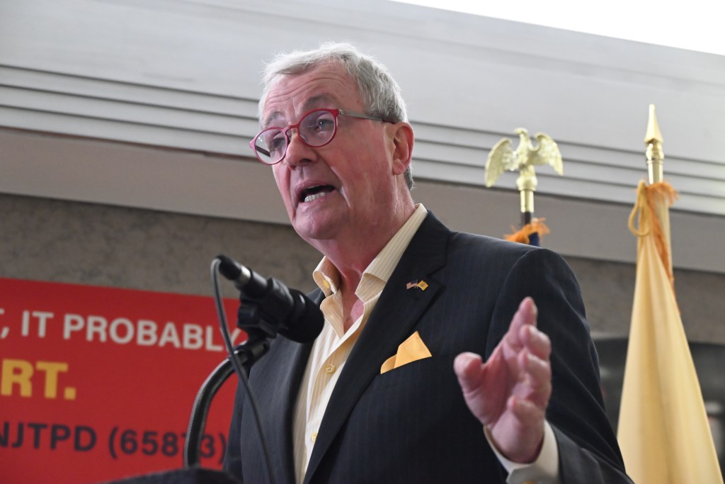 Phil Murphy speaks at a press conference on May 15, 2025.