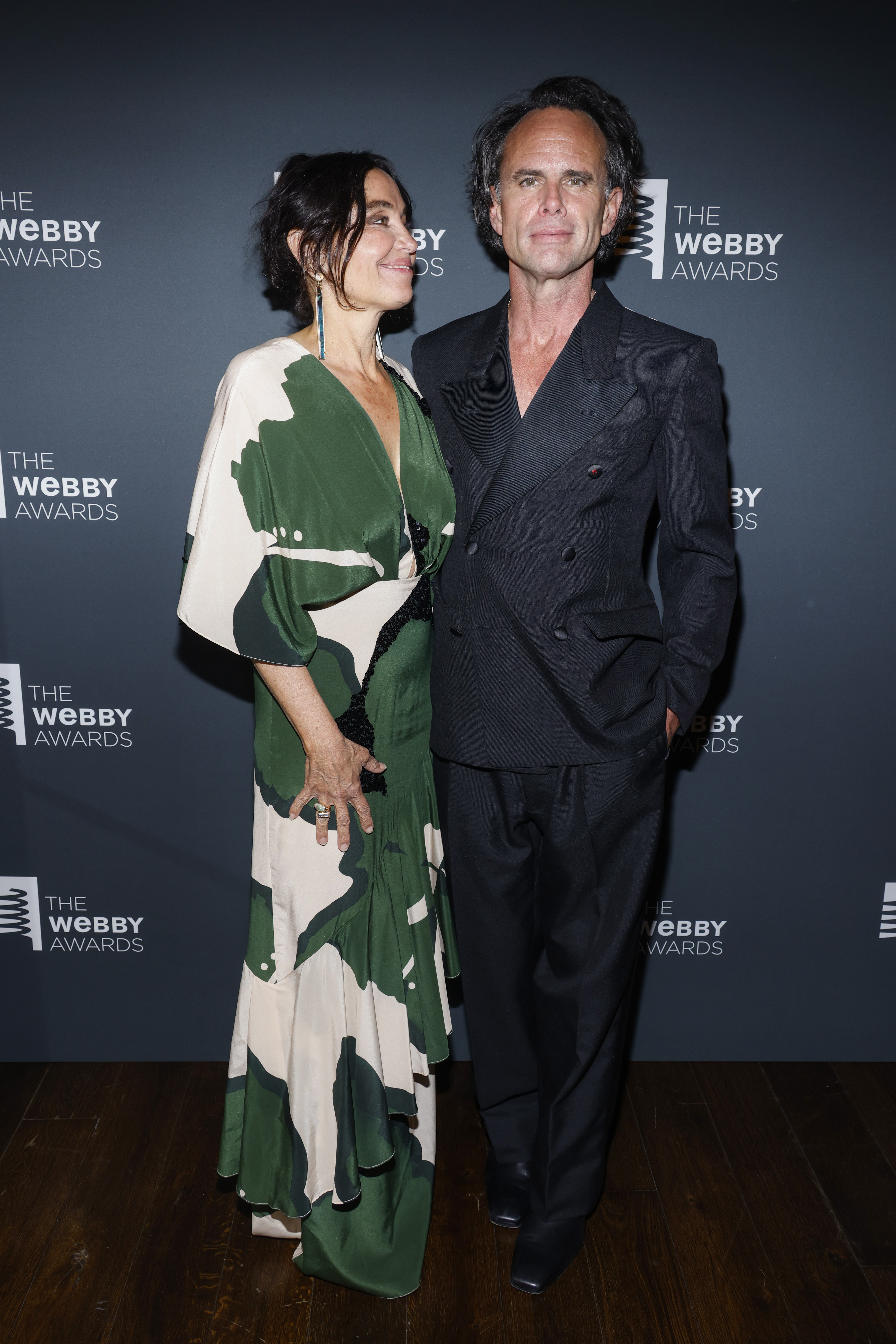 Nadia Conners and Walton Goggins in New York in May 2025