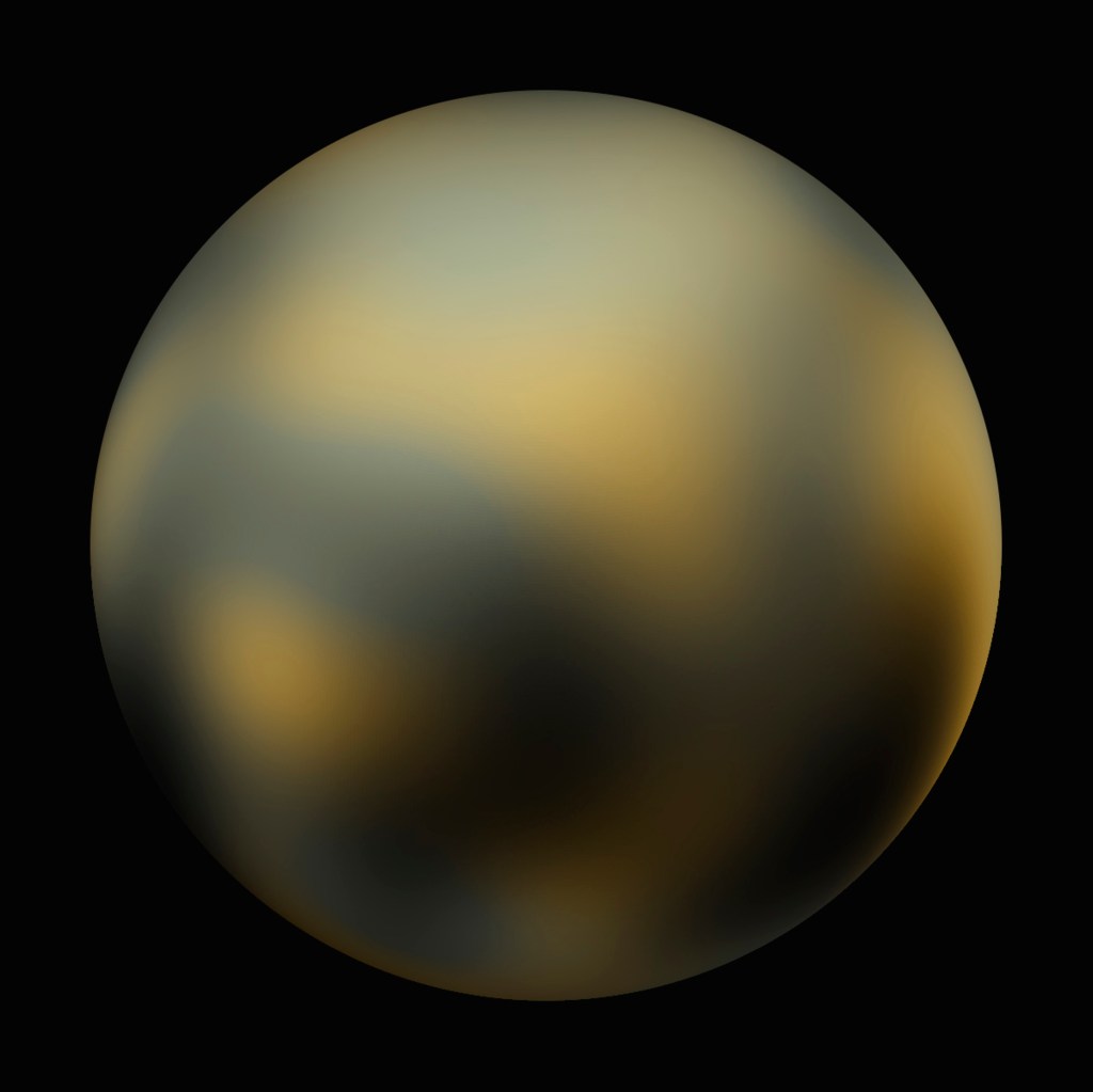 The most detailed view to date of the entire surface of the dwarf planet Pluto as constructed from multiple NASA Hubble Space Telescope photographs taken from 2002 to 2003 and released on February 4, 2010. Hubble reveals a complex-looking and variegated world with white, dark-orange, and charcoal-black terrain. The overall color is believed to be a result of ultraviolet radiation from the distant Sun breaking up methane that is present on Pluto's surface, leaving behind a dark, molasses-colored, carbon-rich residue. This series of pictures took four years and 20 computers operating continuously and simultaneously to accomplish. REUTERS/NASA, ESA, and M. Buie (Southwest Research Institute)/Handout   (UNITED STATES - Tags: ENVIRONMENT SCI TECH) FOR EDITORIAL USE ONLY. NOT FOR SALE FOR MARKETING OR ADVERTISING CAMPAIGNS