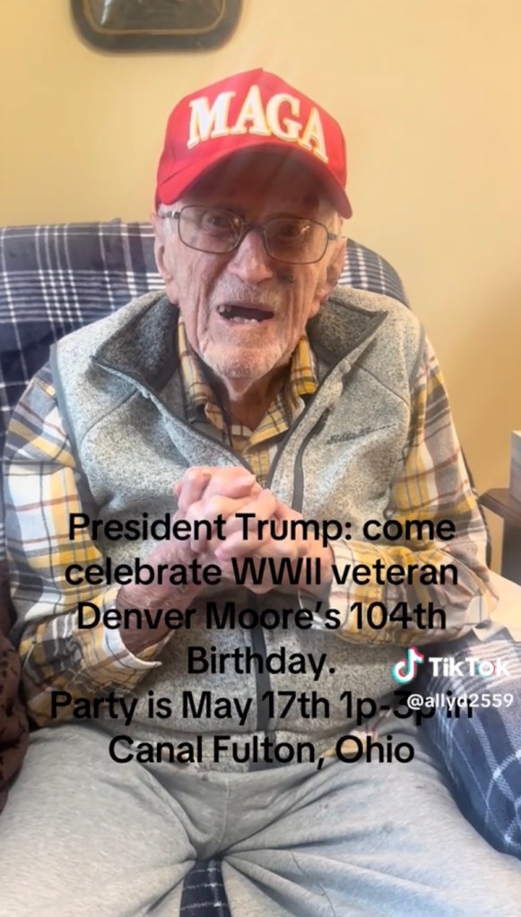 Denver Moore tiktok birthday invite for Trump