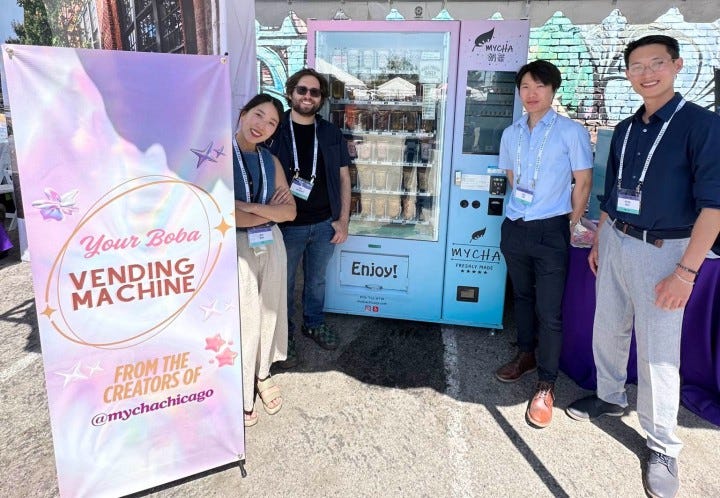 Jessica Kim and Mycha tea team
