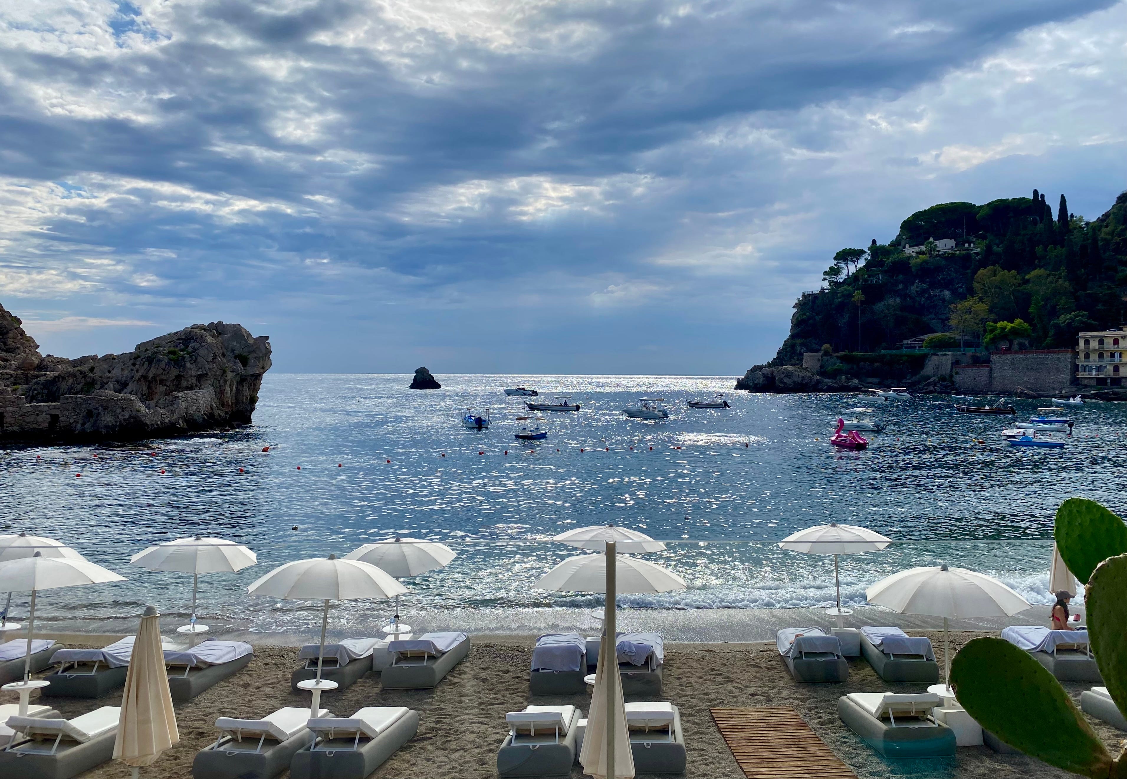 View of beach in Taormina