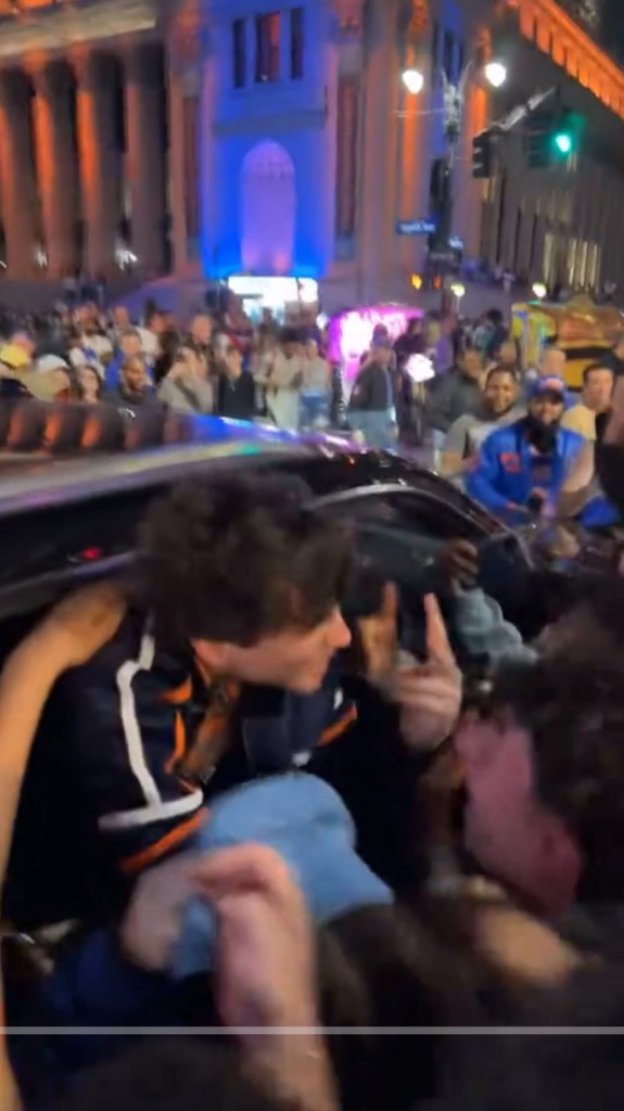Timothée Chalamet outside MSG.