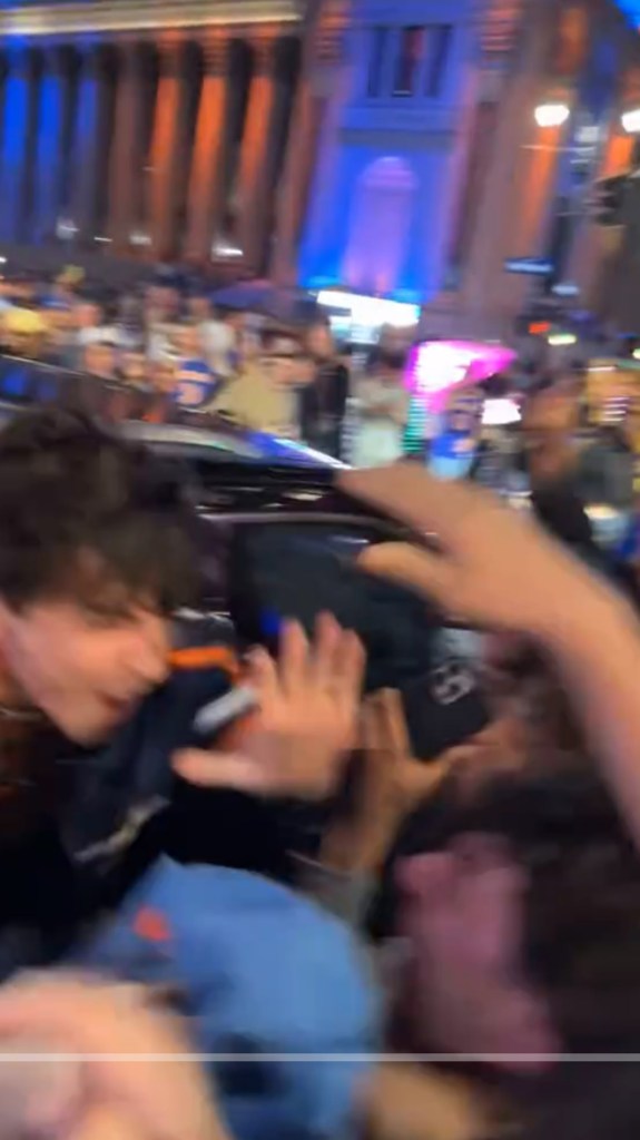 Timothée Chalamet outside MSG.