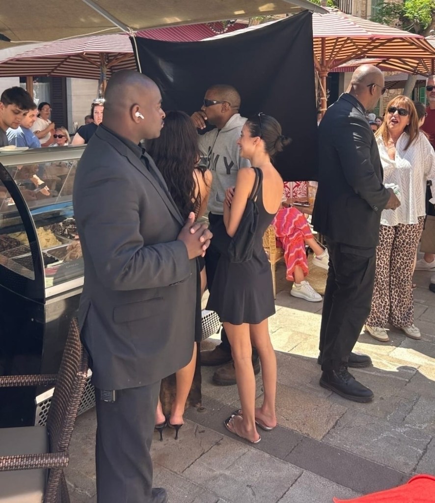 Kanye West, Bianca Censori, and Censori's sister Angelina