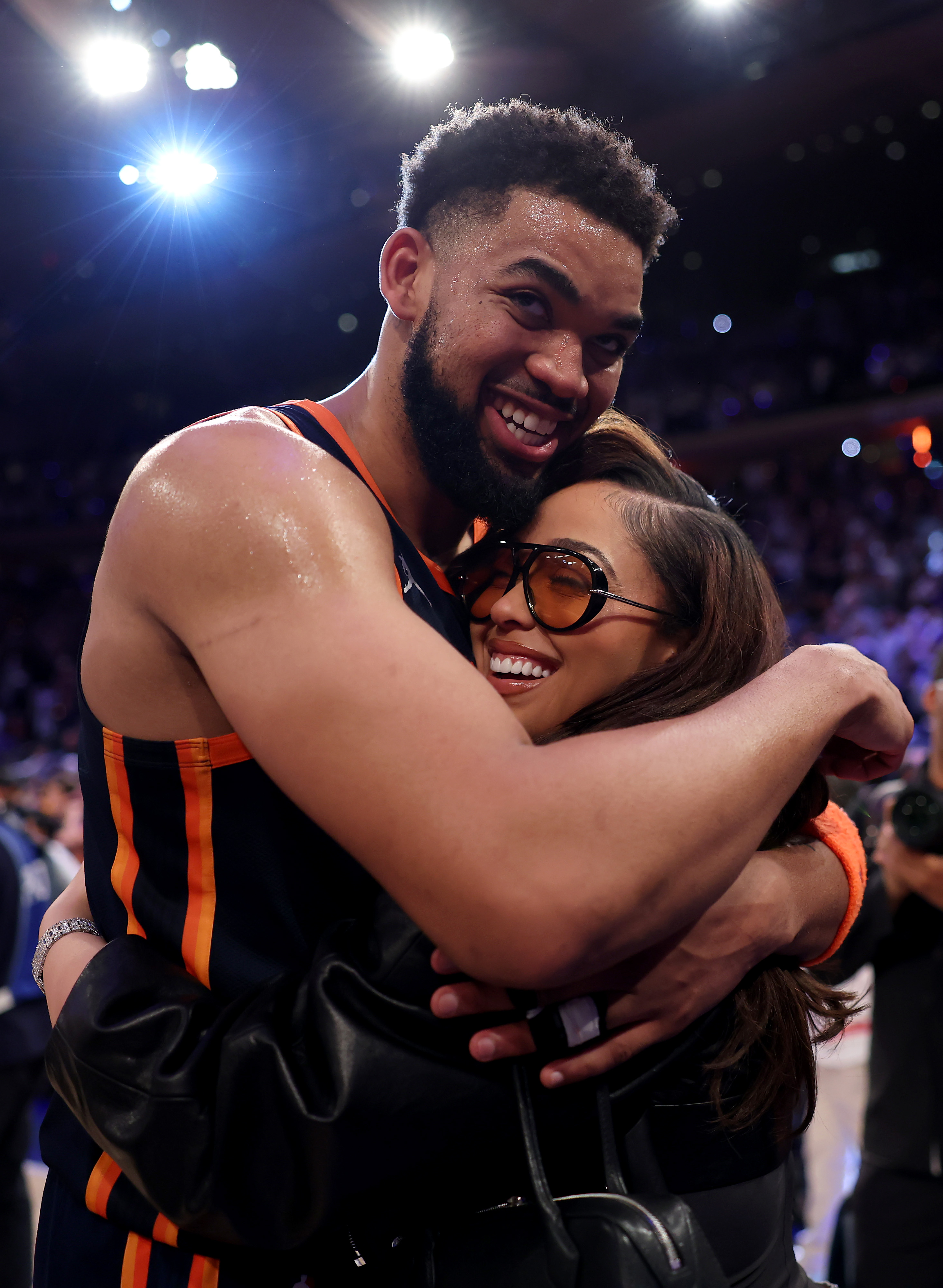 Karl-Anthony Towns hugging Jordyn Woods.