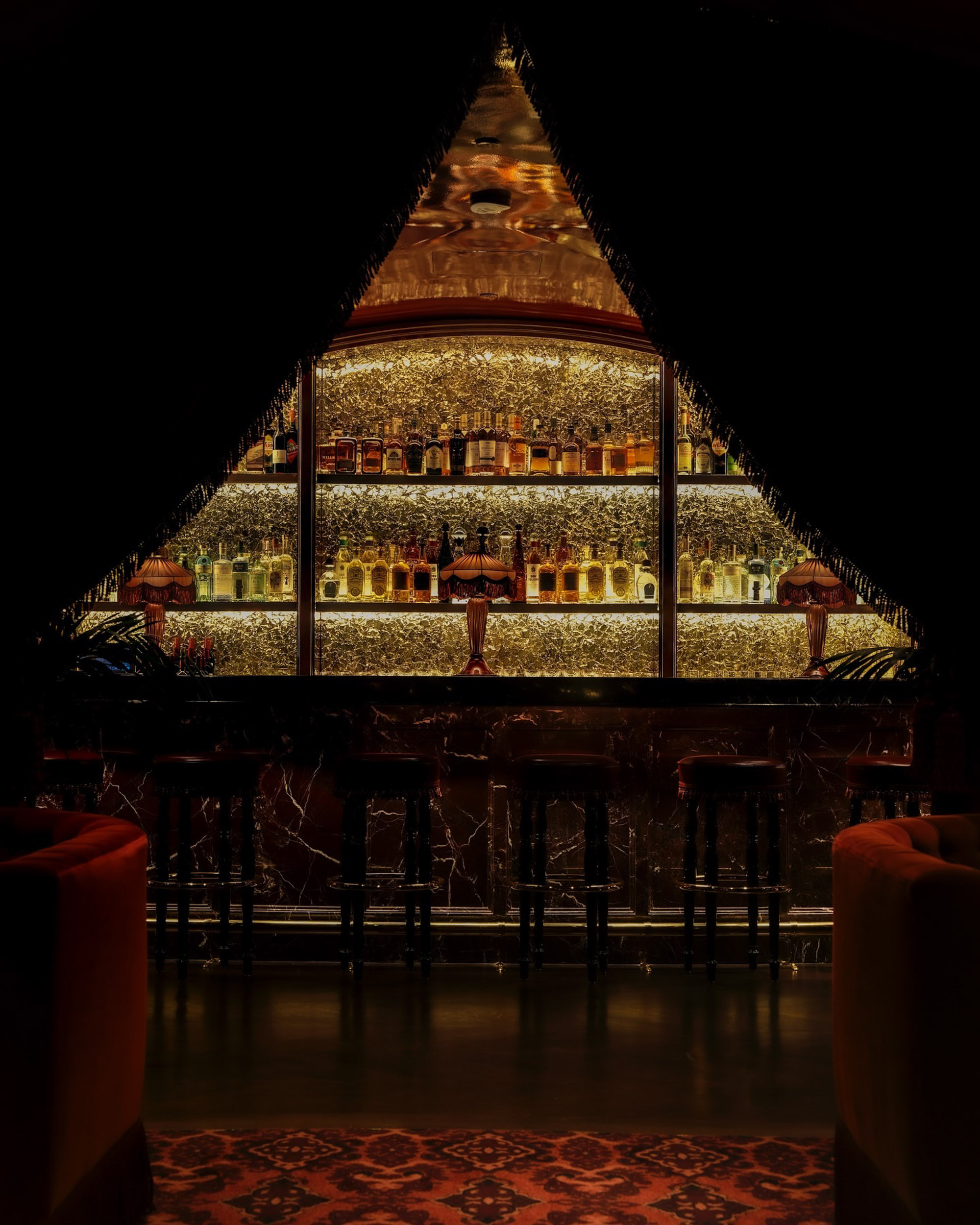 A bar inside of Chez Margaux.