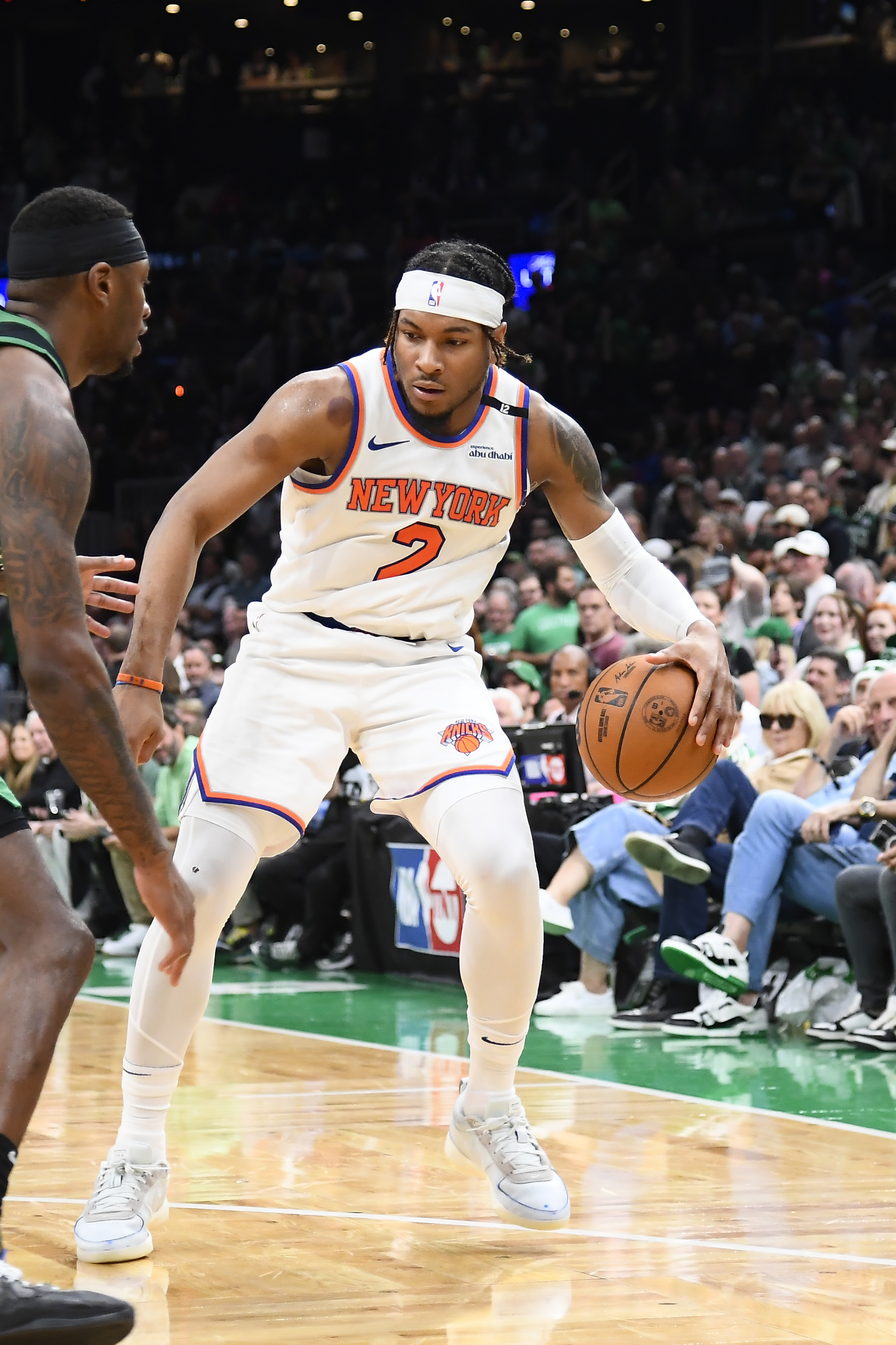 Miles McBride playing in an NBA game.