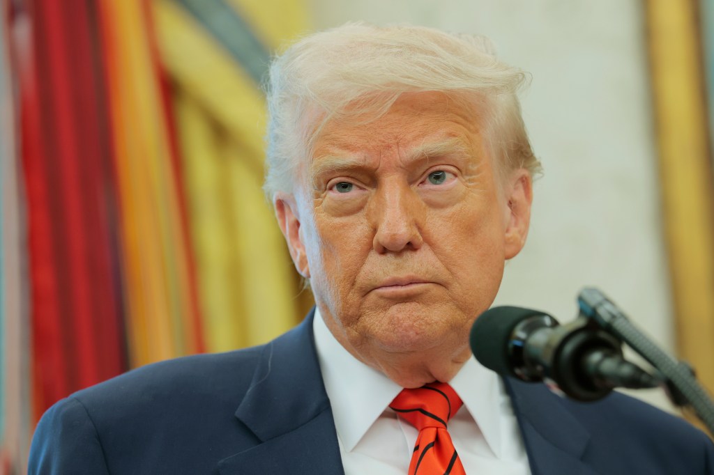 President Donald Trump delivers remarks during a swearing-in ceremony for Special Envoy to the Middle East Steve Witkoff in the Oval Office at the White House on May 06, 2025 in Washington, DC.